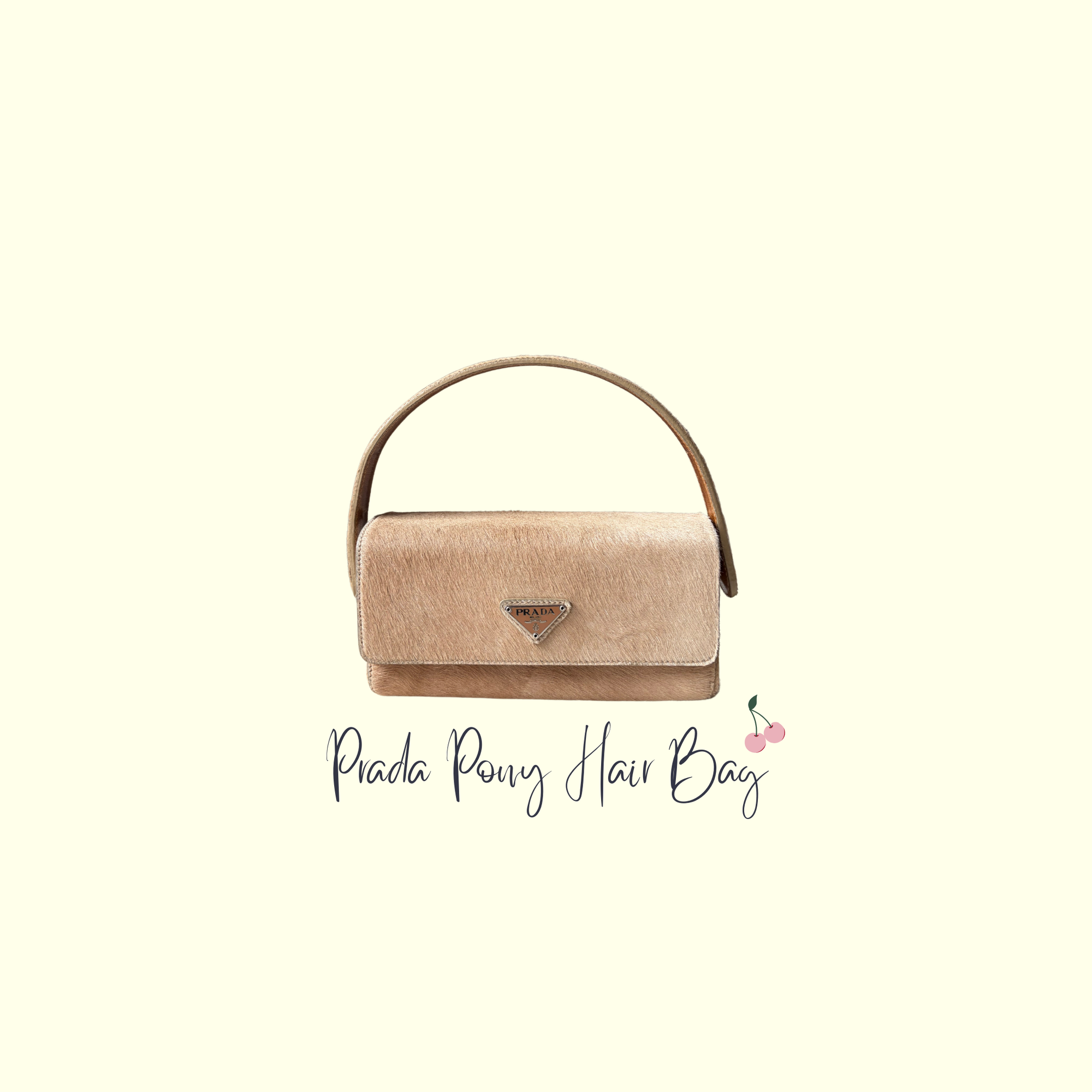 Prada Beige Pony Hair Mini Top Handle Bag