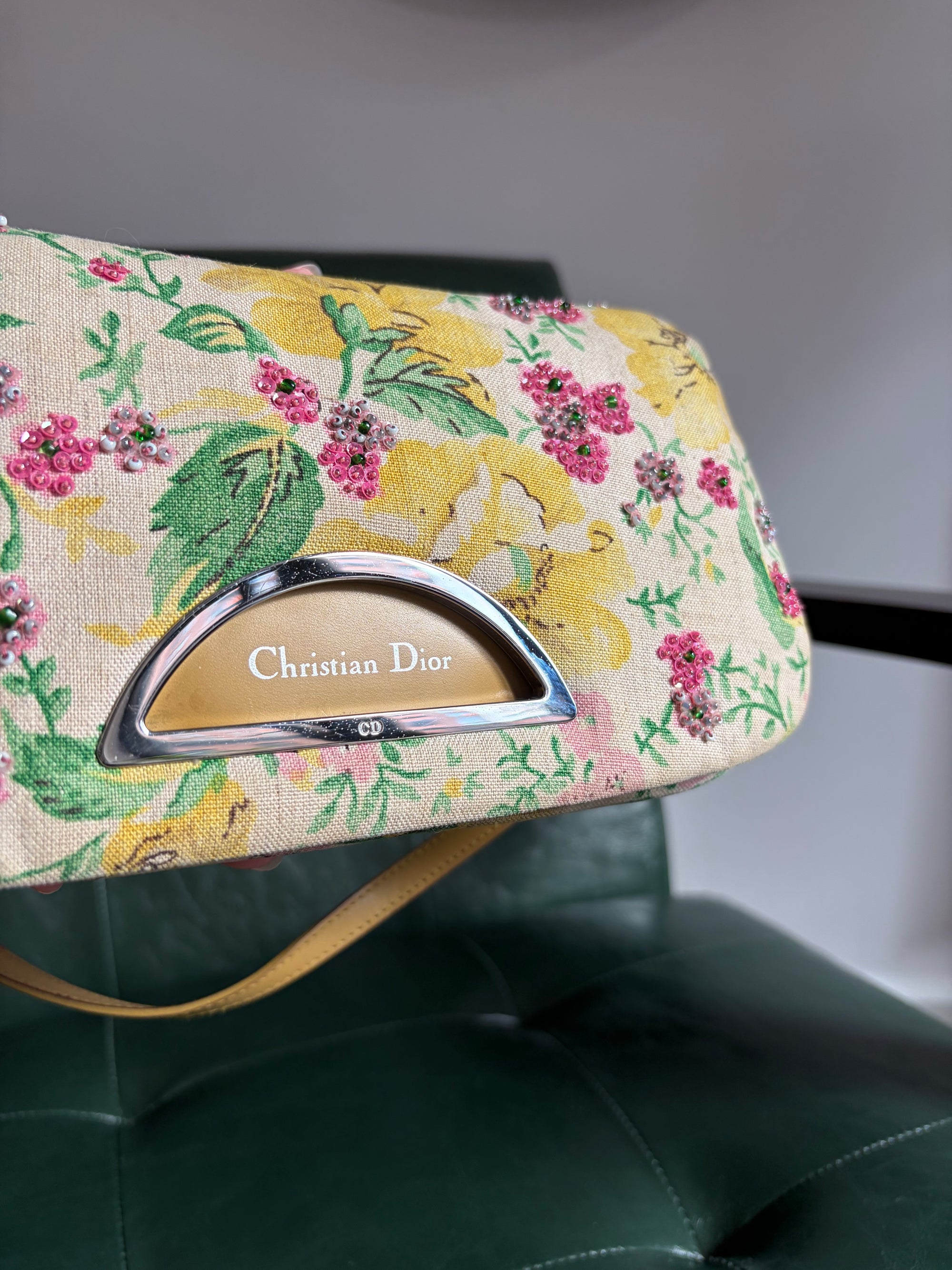 Vintage Floral Dior Malice Shoulder Bag