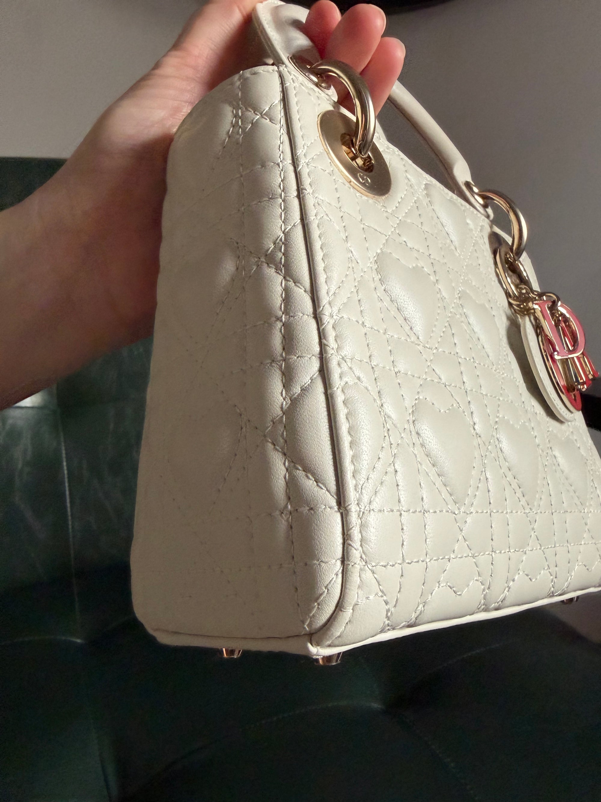 Dior Amour white mini lady dior bag