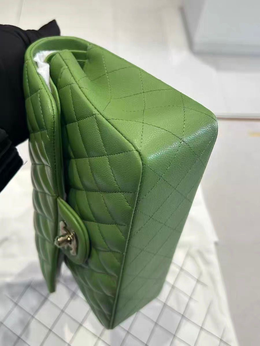 Pre-order - Chanel 22C Avocado Green Caviar Small Classic Flap Bag