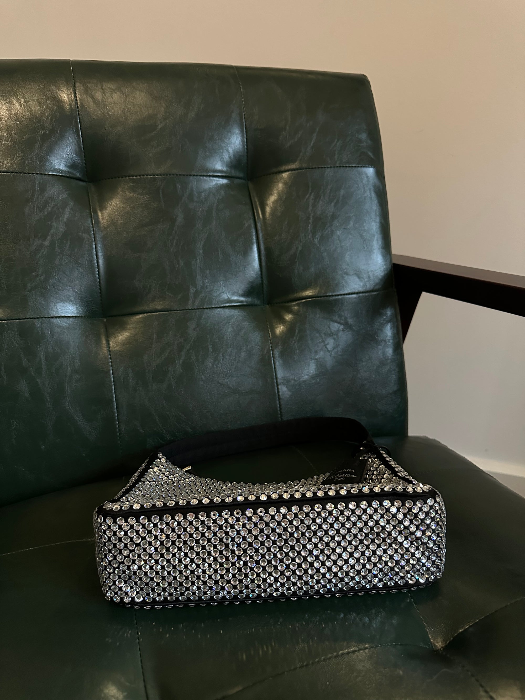 Prada black crystal re-edition 2000