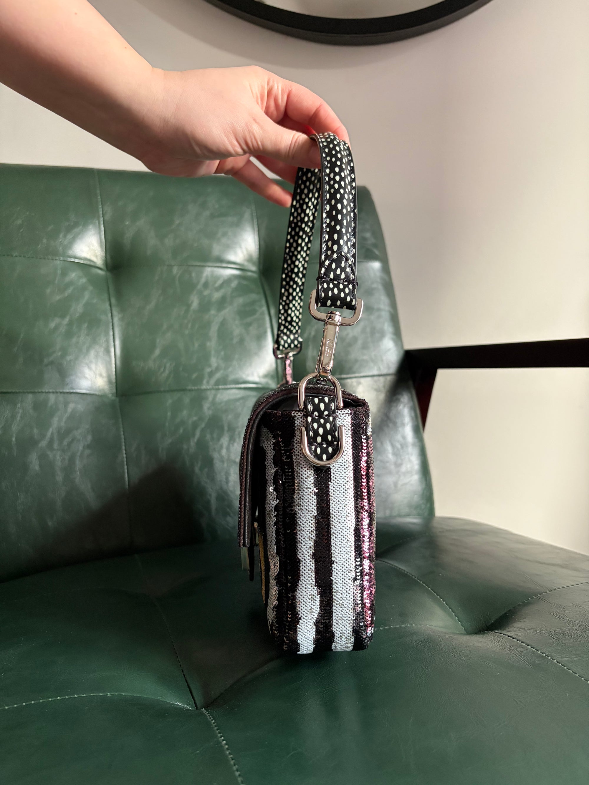 Fendi Night Butterfly Modern Sequin Baguette Bag