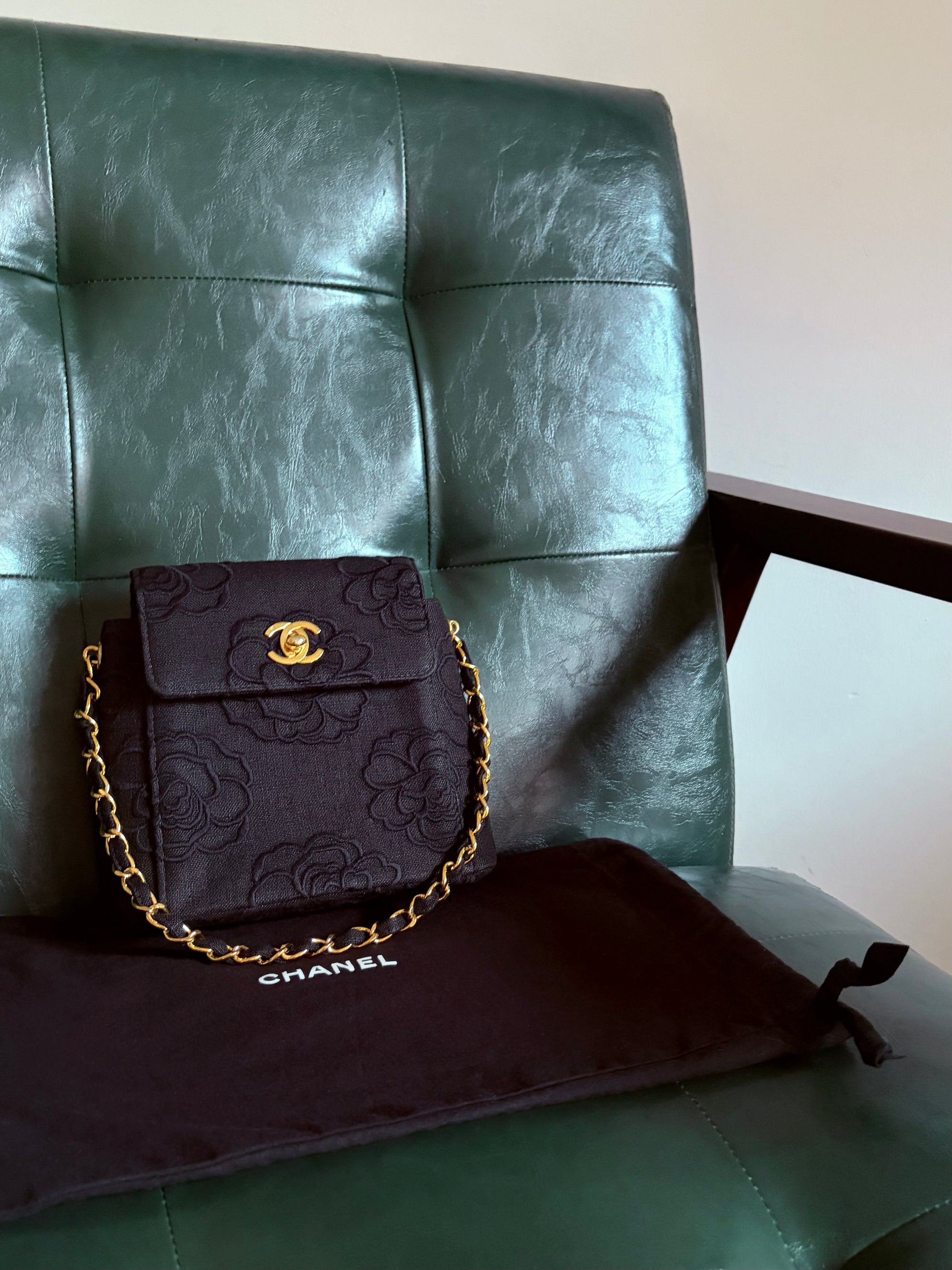 Rare! Black Chanel Camellia Mini Bag