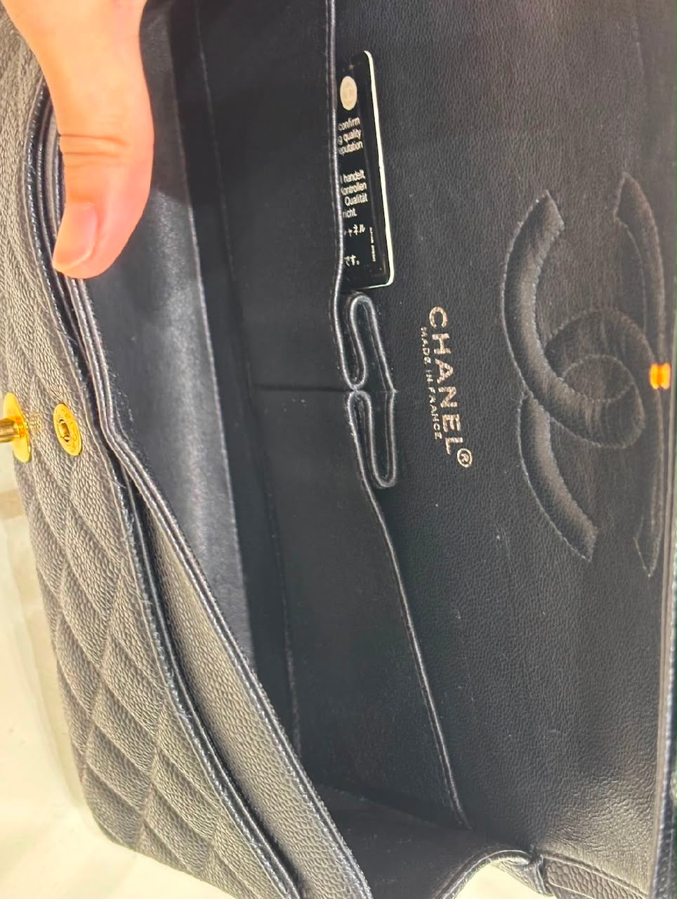 Pre-order - Chanel Series 6 vintage black caviar medium classic flap bag 24 carat gold plated hardware