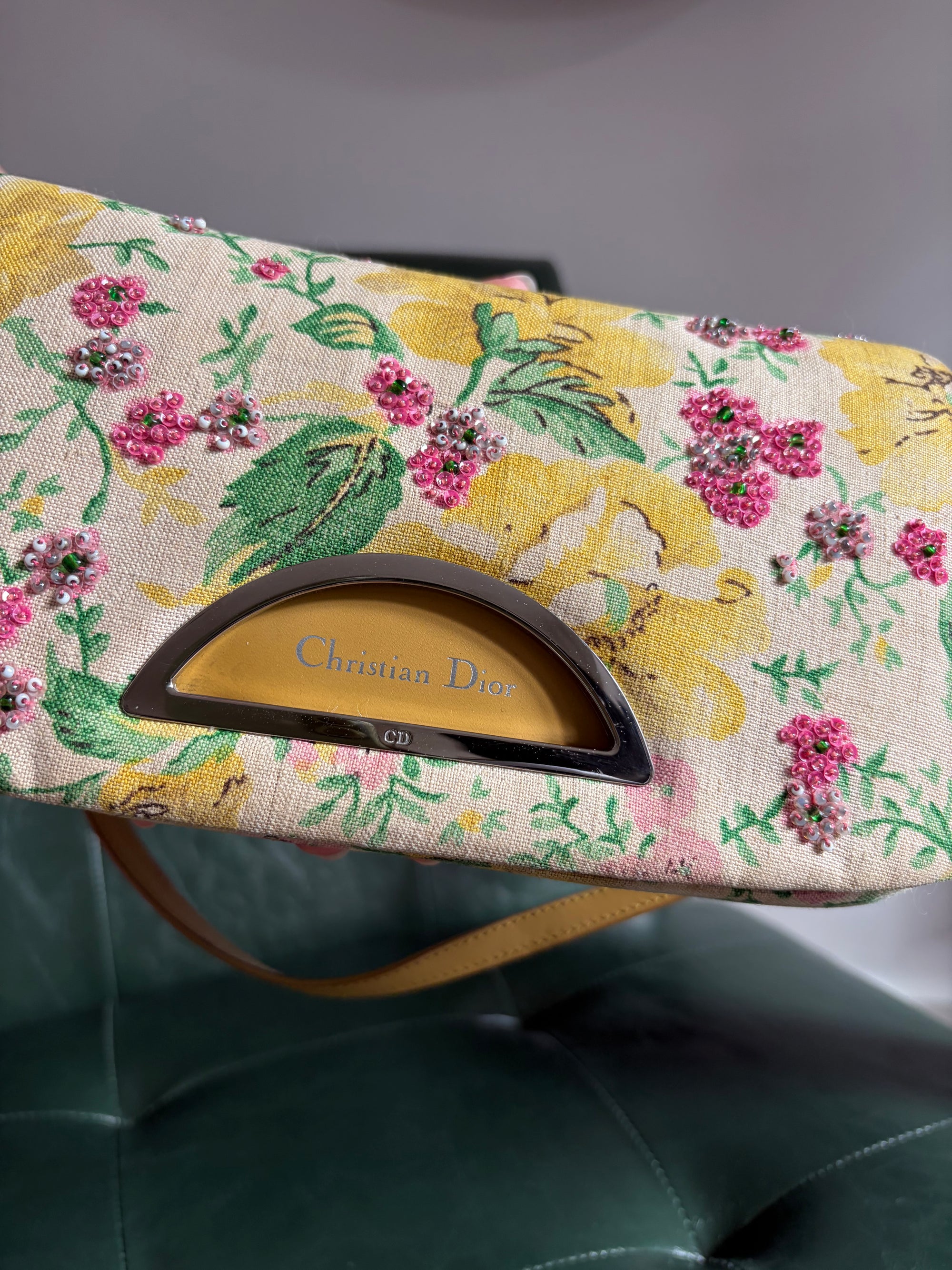 Vintage Floral Dior Malice Shoulder Bag
