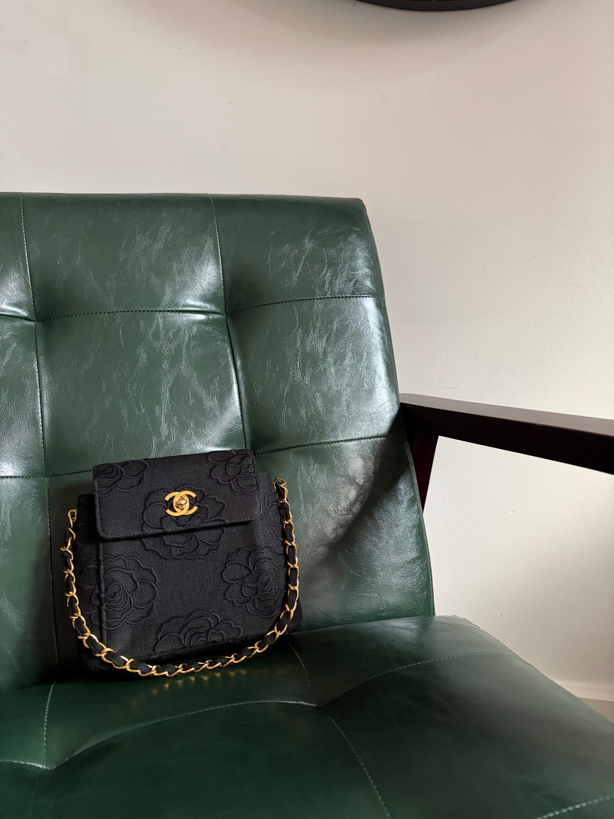Rare! Black Chanel Camellia Mini Bag