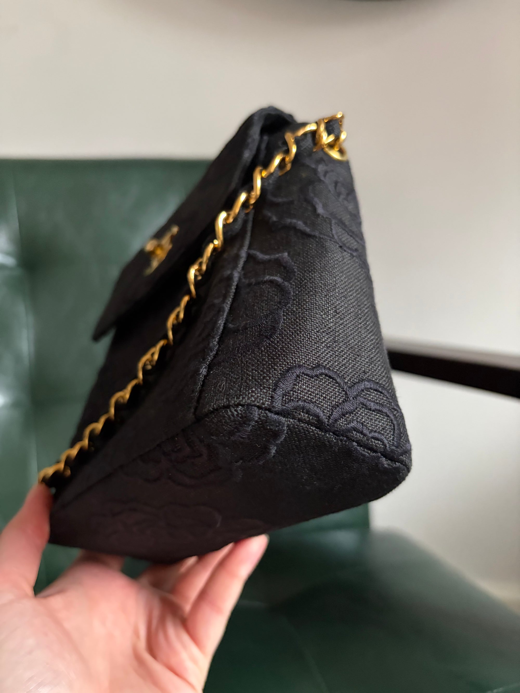 Rare! Black Chanel Camellia Mini Bag
