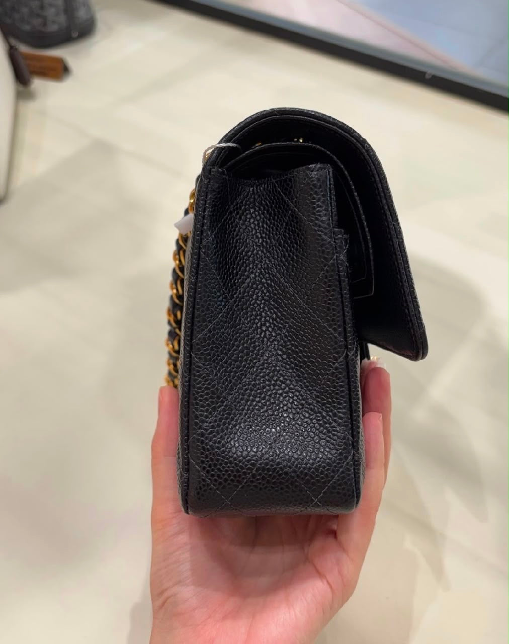 Pre-order - Chanel Series 6 vintage black caviar medium classic flap bag 24 carat gold plated hardware