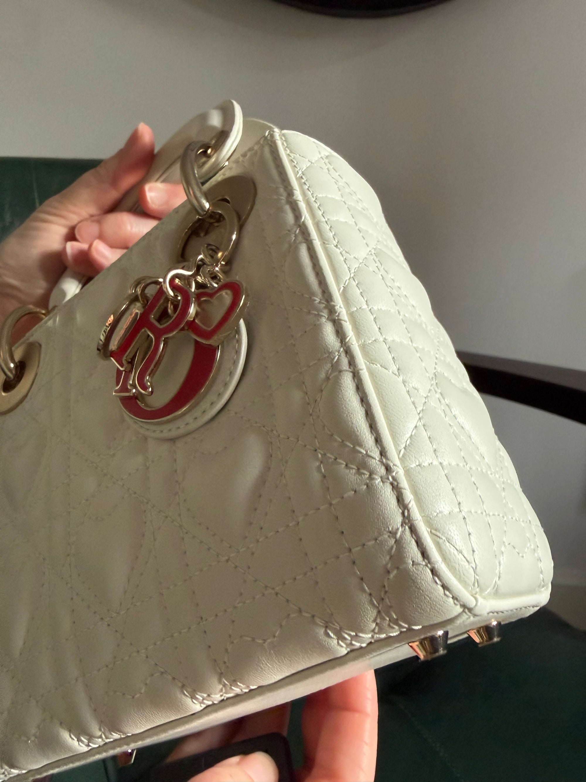 Dior Amour white mini lady dior bag