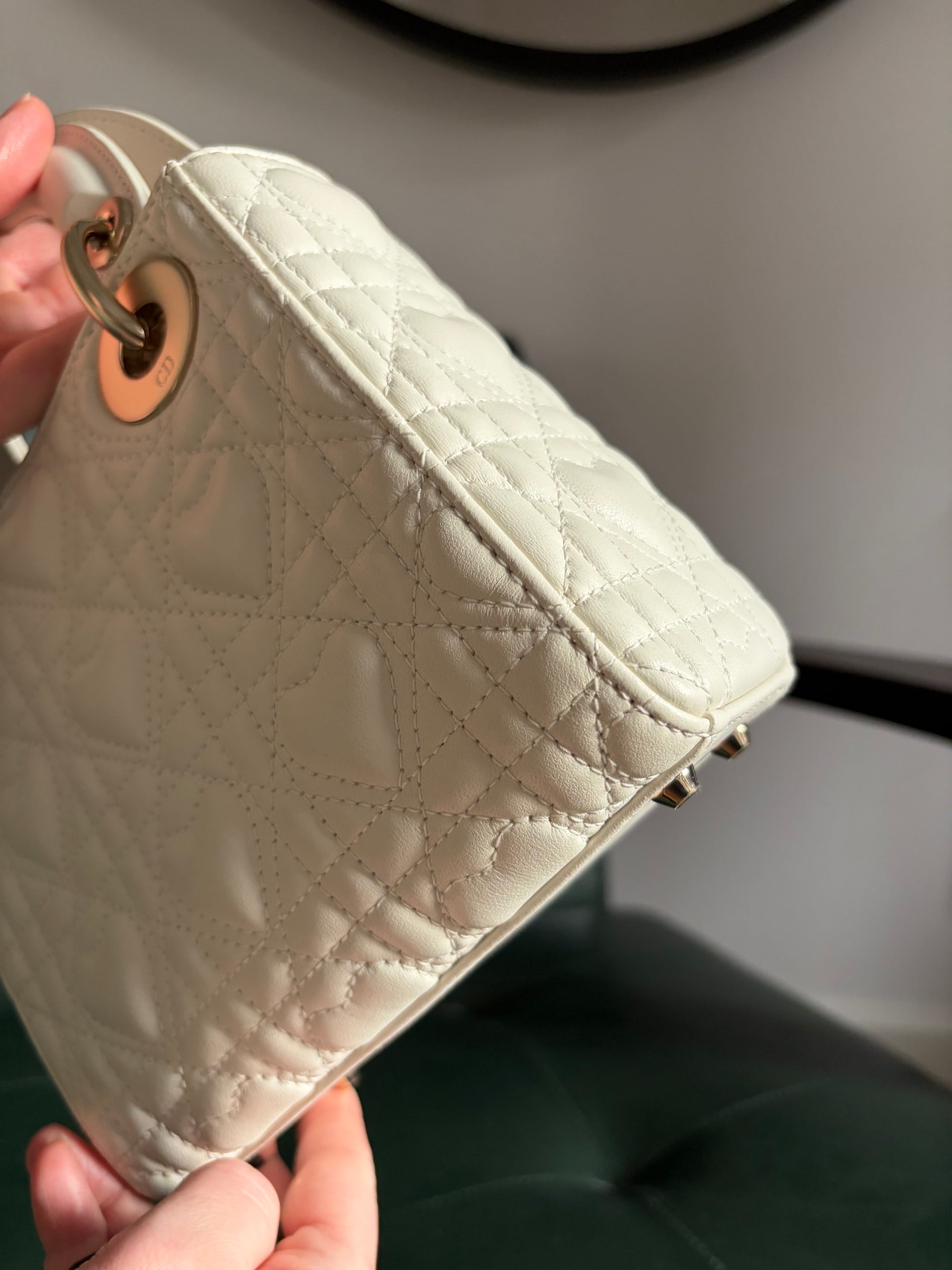 Dior Amour white mini lady dior bag