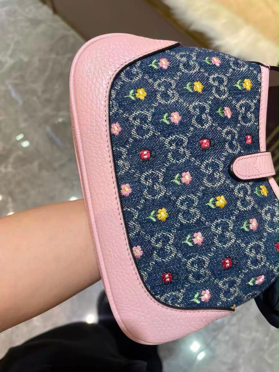 Pre-order - Gucci denim floral mini Jackie bag