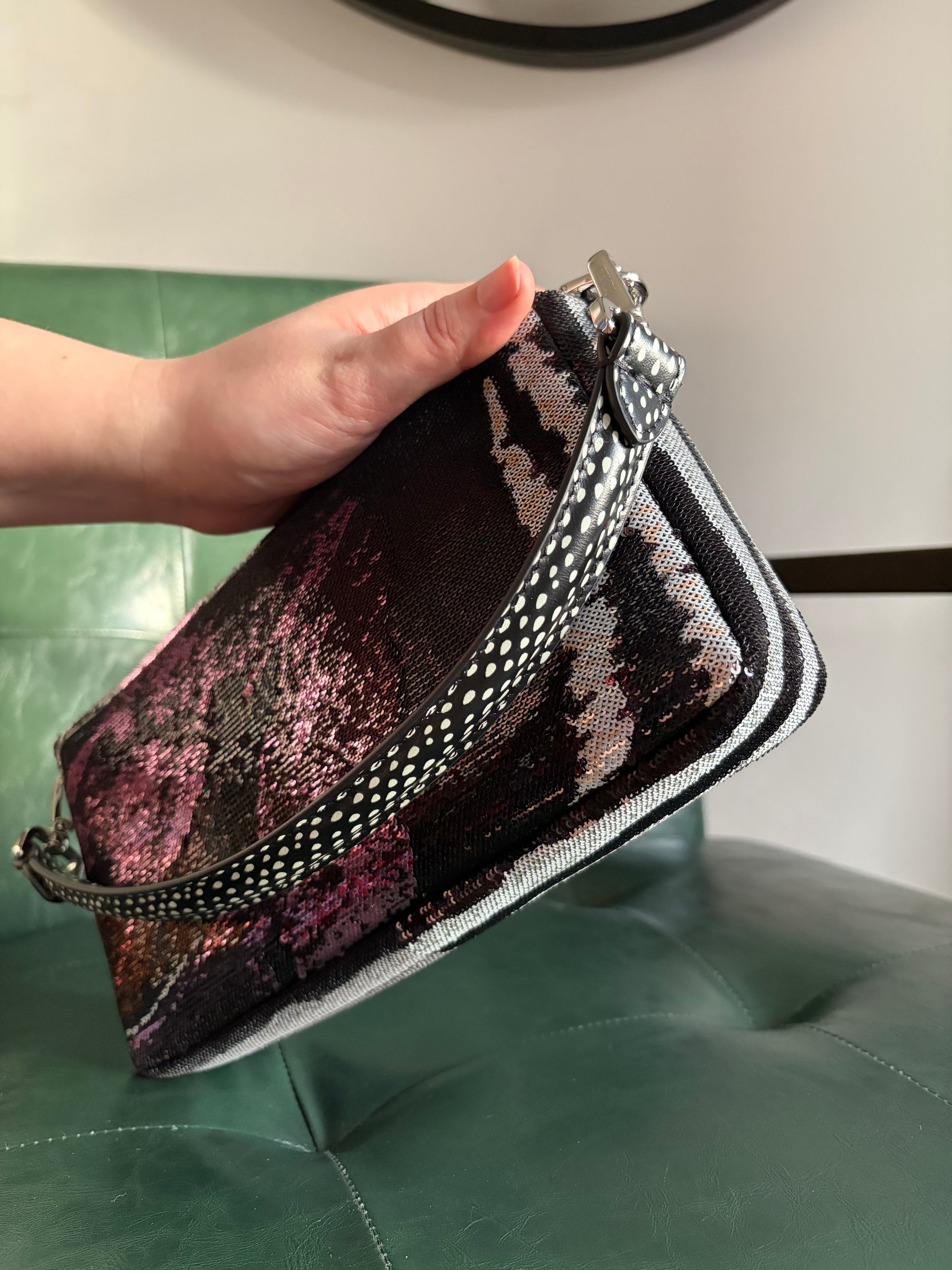 Fendi Night Butterfly Modern Sequin Baguette Bag