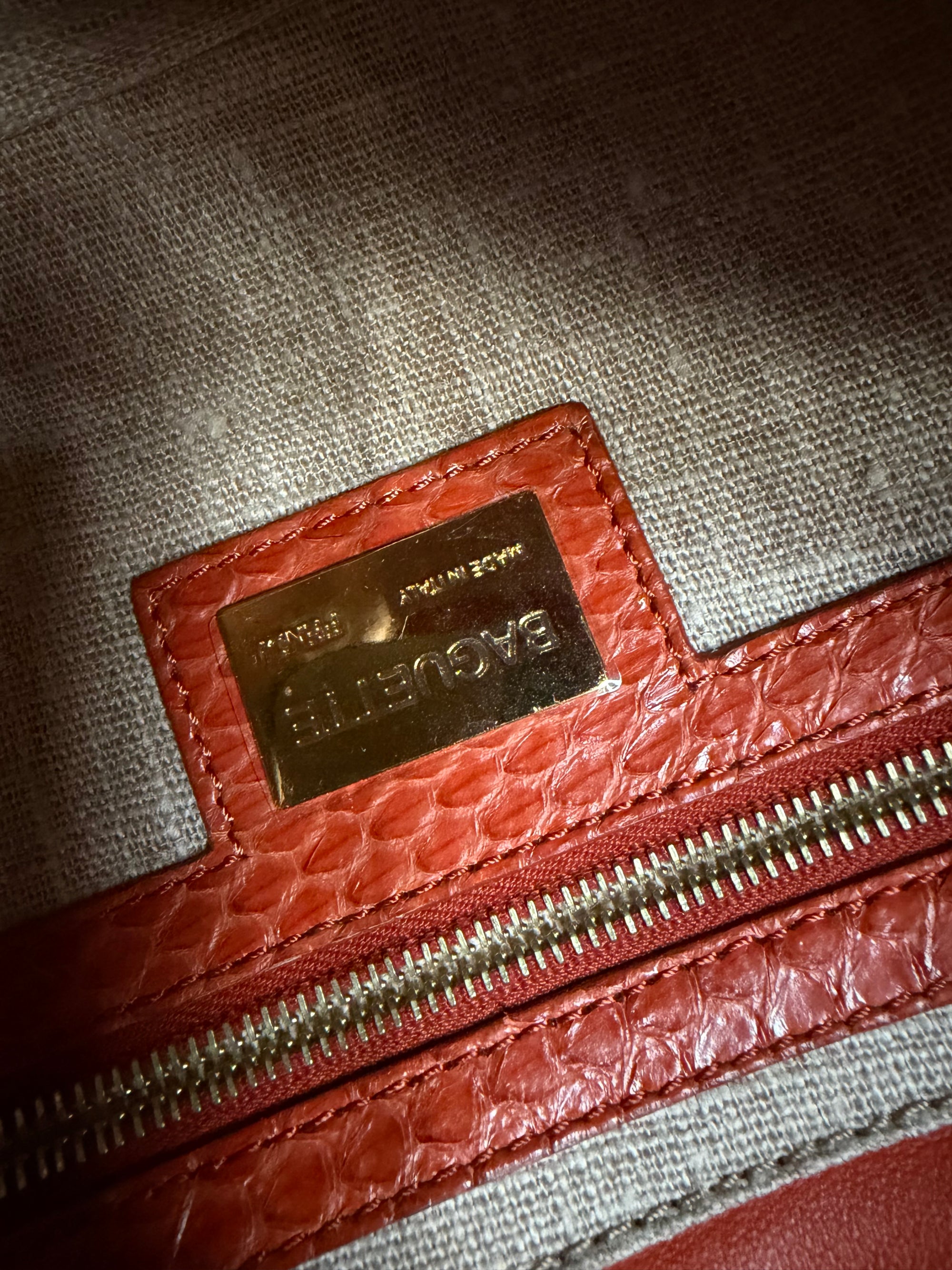 Ultra rare! Orange Fendi pony hair baguette