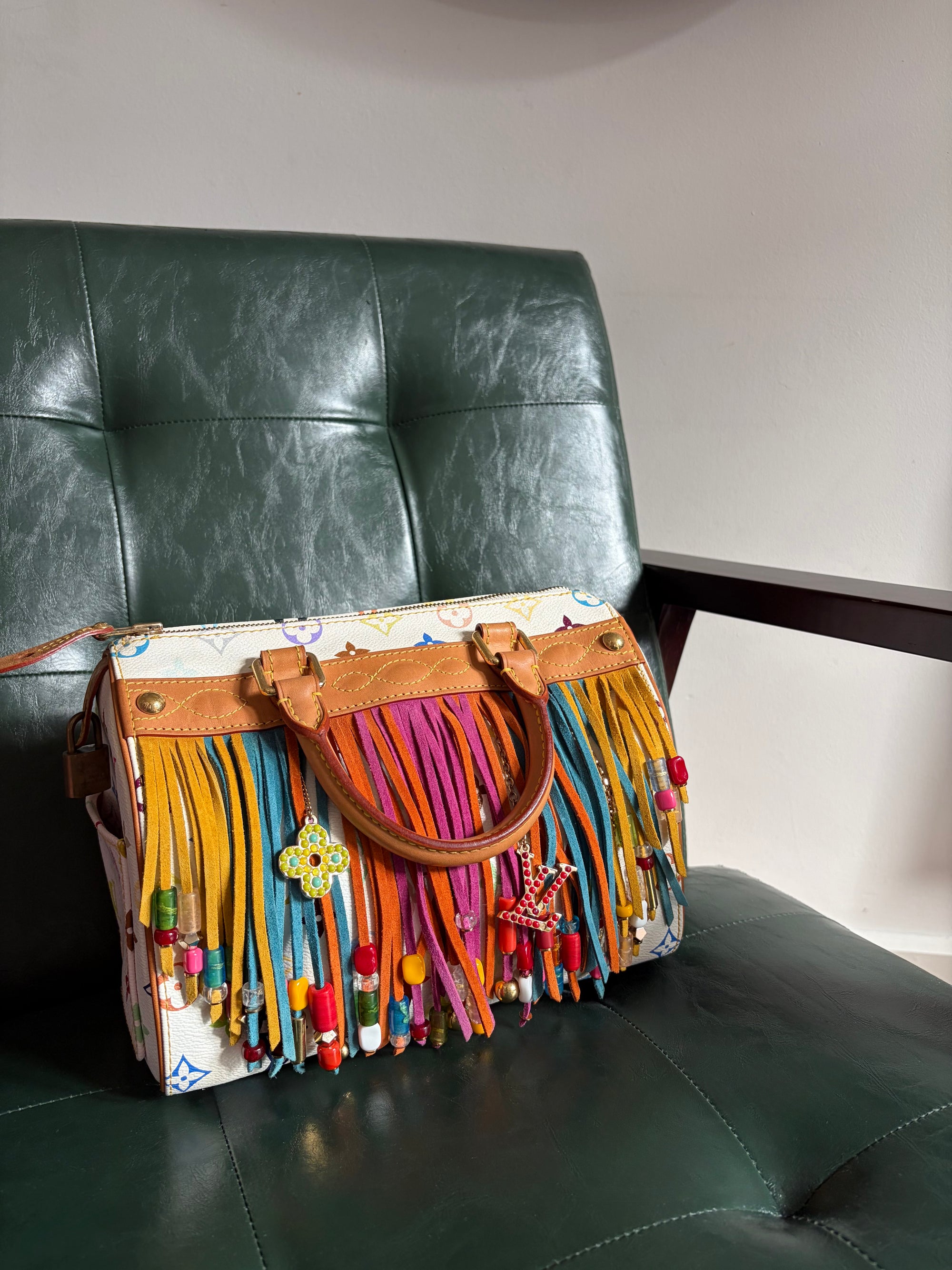 Louis Vuitton x Takashi Murakami Vintage Fringe Speedy 25