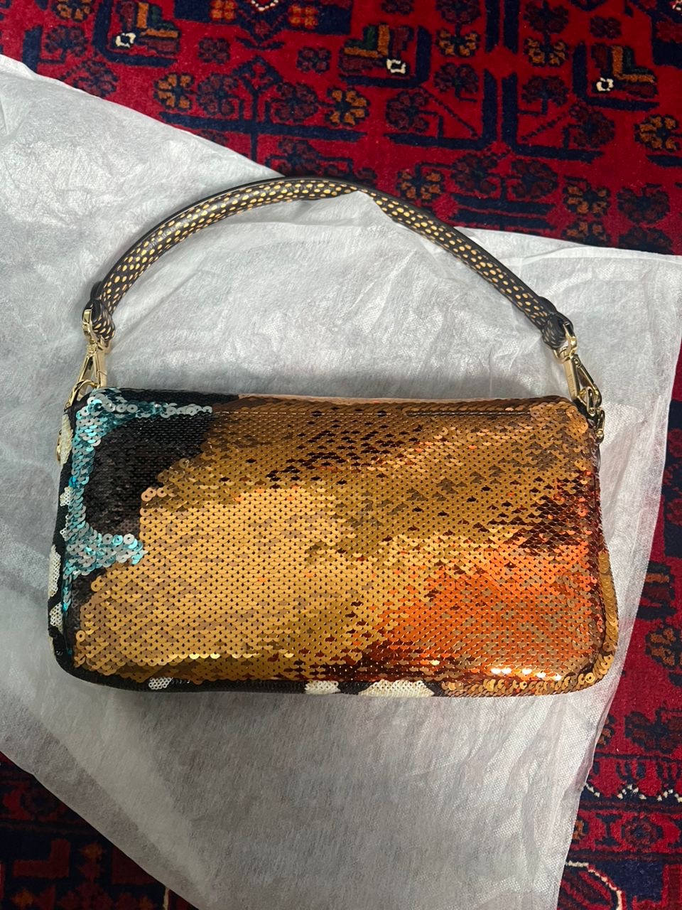 Fendi Night Butterfly Sequin Baguette