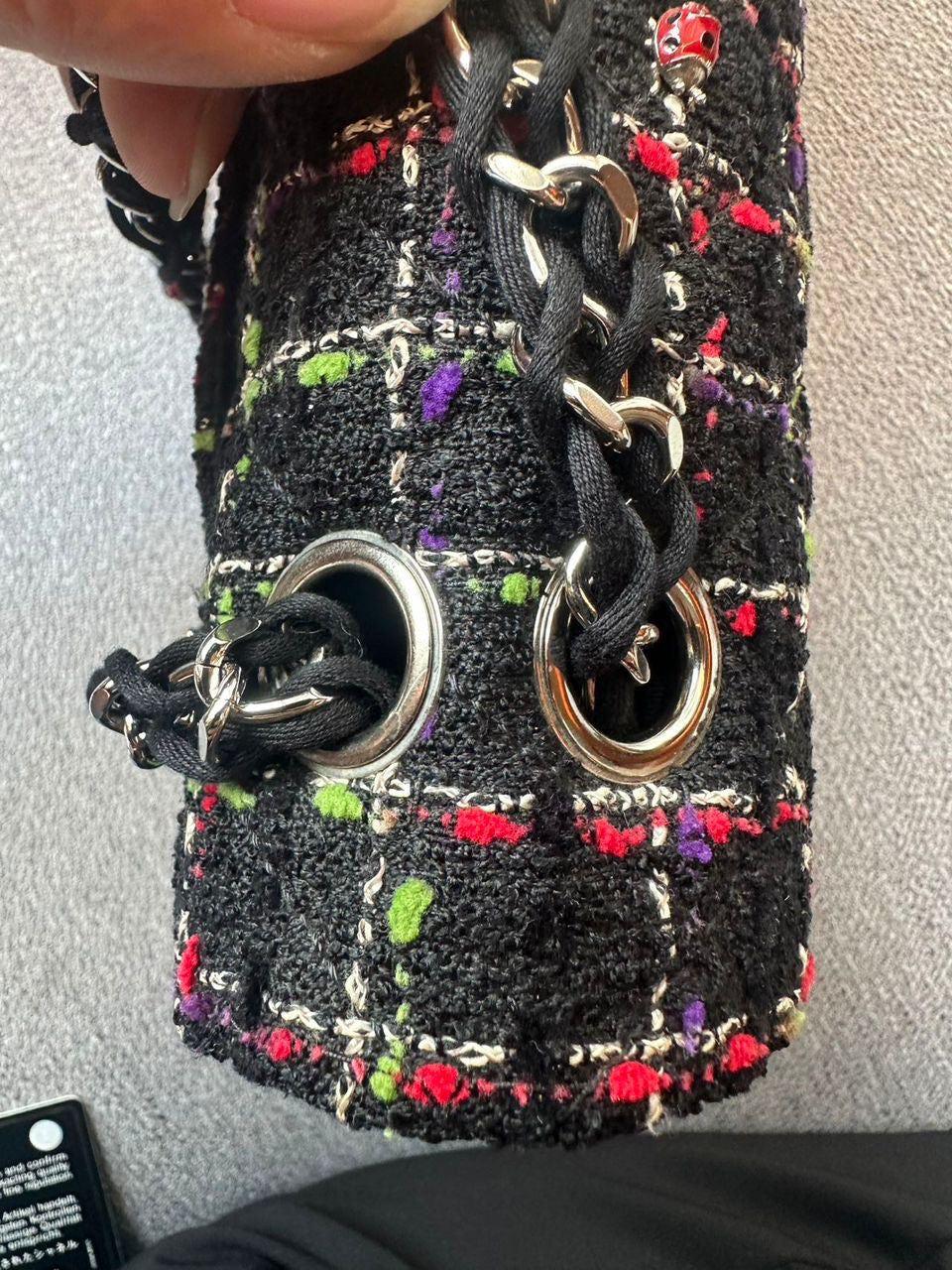 Ultra rare! Chanel medium ladybug single flap bag tweed Series 14