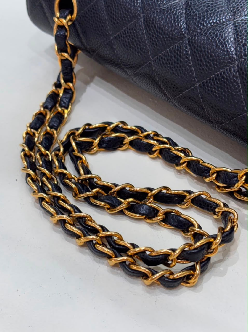 Pre-order - Chanel Series 6 vintage black caviar medium classic flap bag 24 carat gold plated hardware