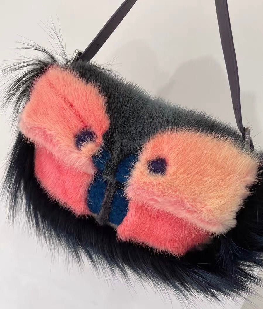 Fendi fur monster baguette