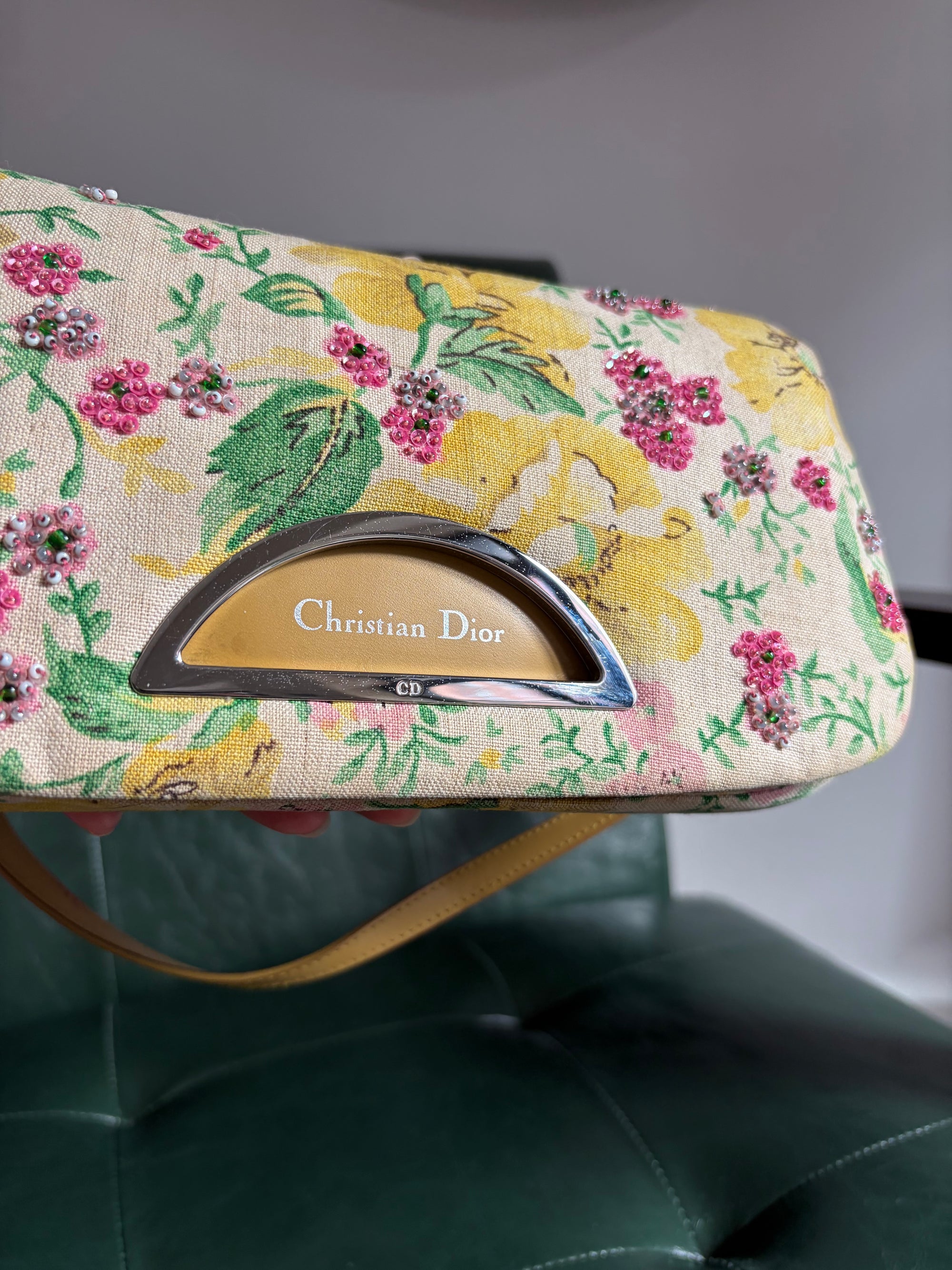 Vintage Floral Dior Malice Shoulder Bag