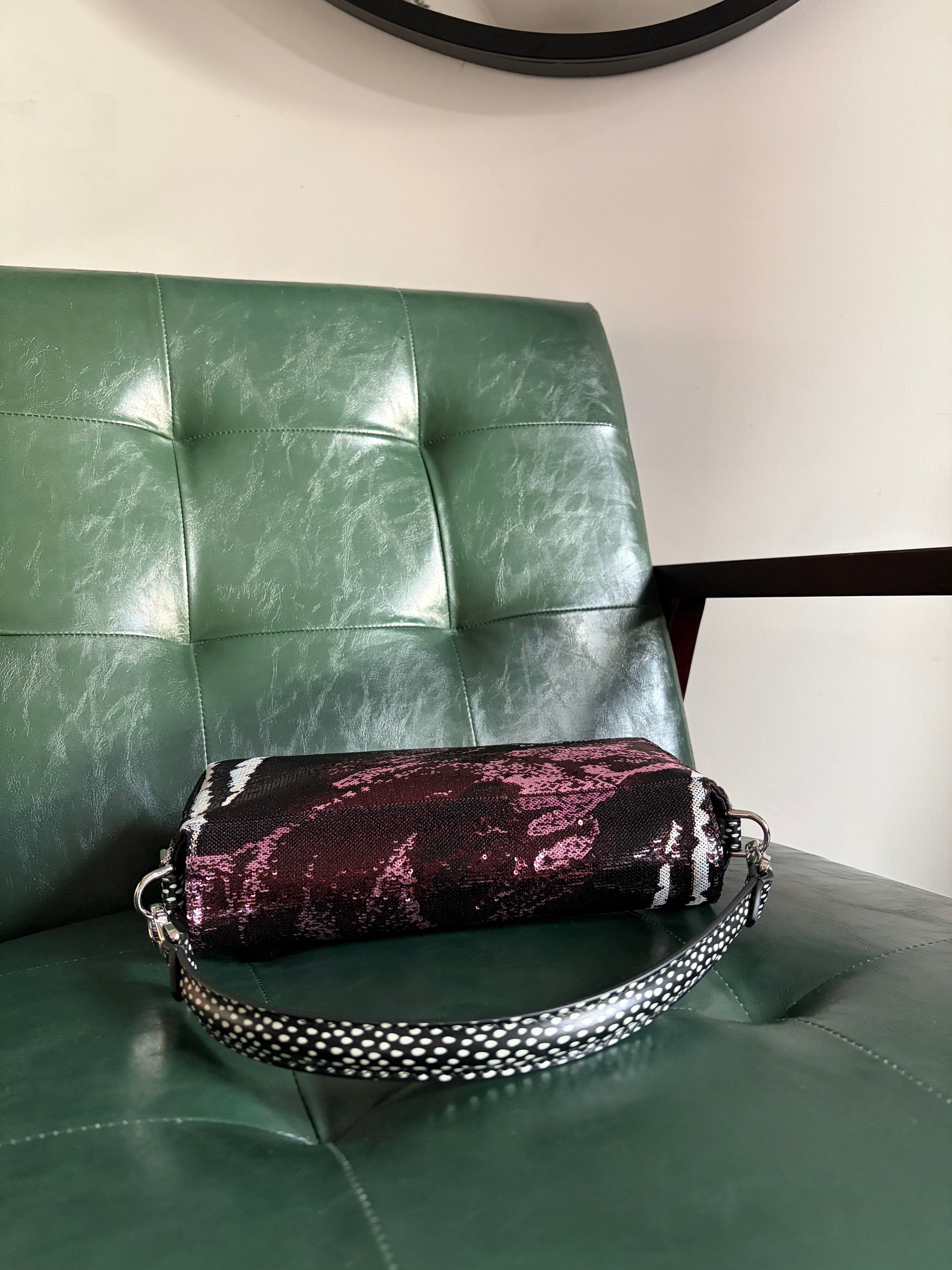 Fendi Night Butterfly Modern Sequin Baguette Bag
