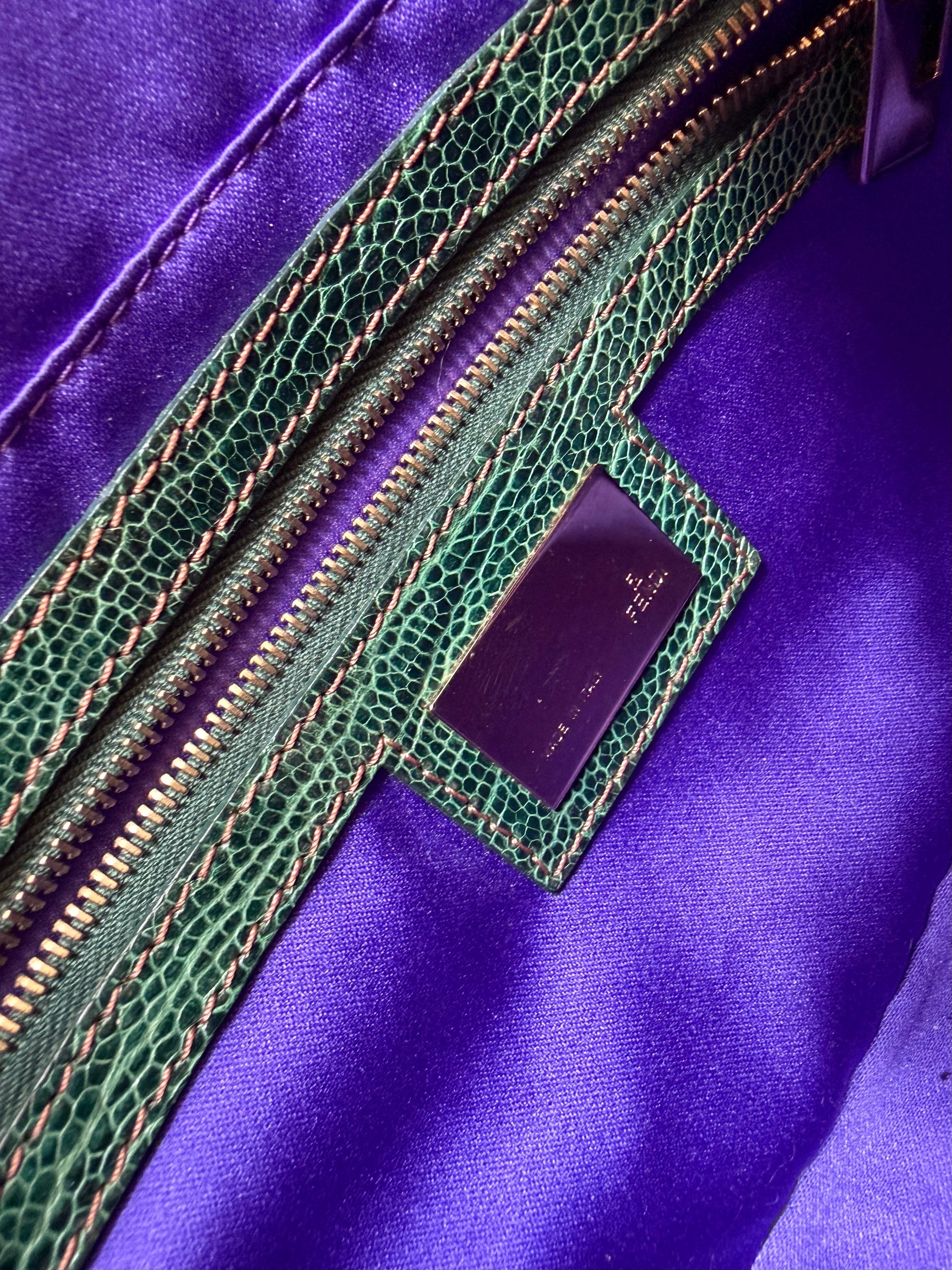 Ultra rare! Fendi ‘Willy Wonka’ embroidered fabric swirl and feather baguette bag