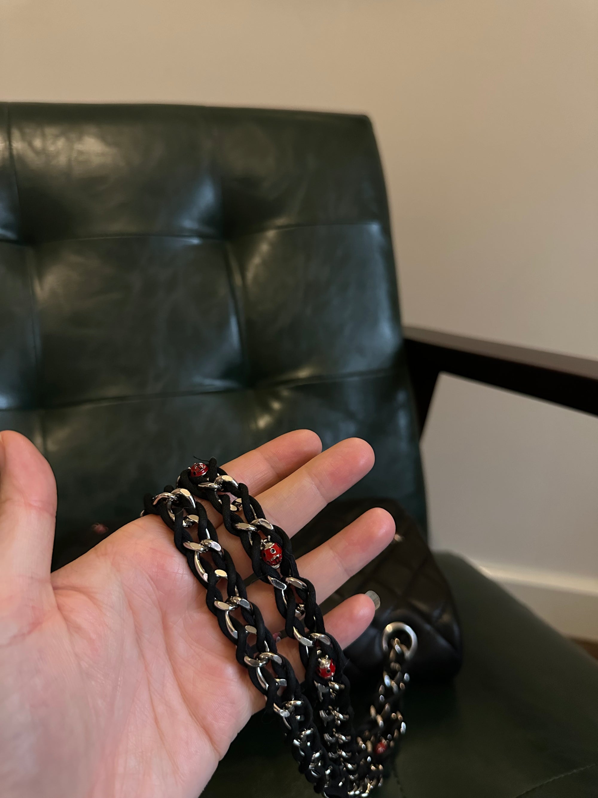 Rare! Chanel medium black ladybug single flap bag