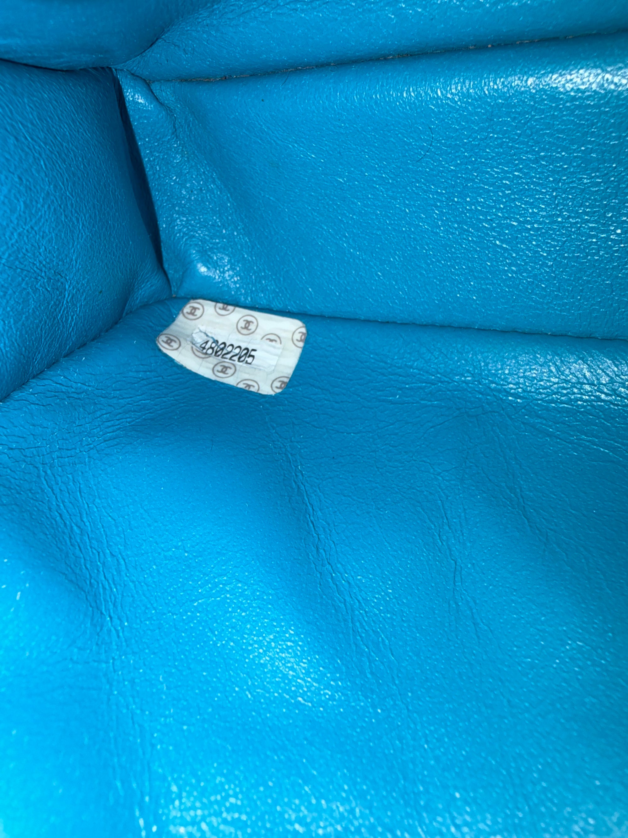 Rare! Vintage Chanel cerulean blue lambskin double sided flap bag with 24ct gold plated hardware