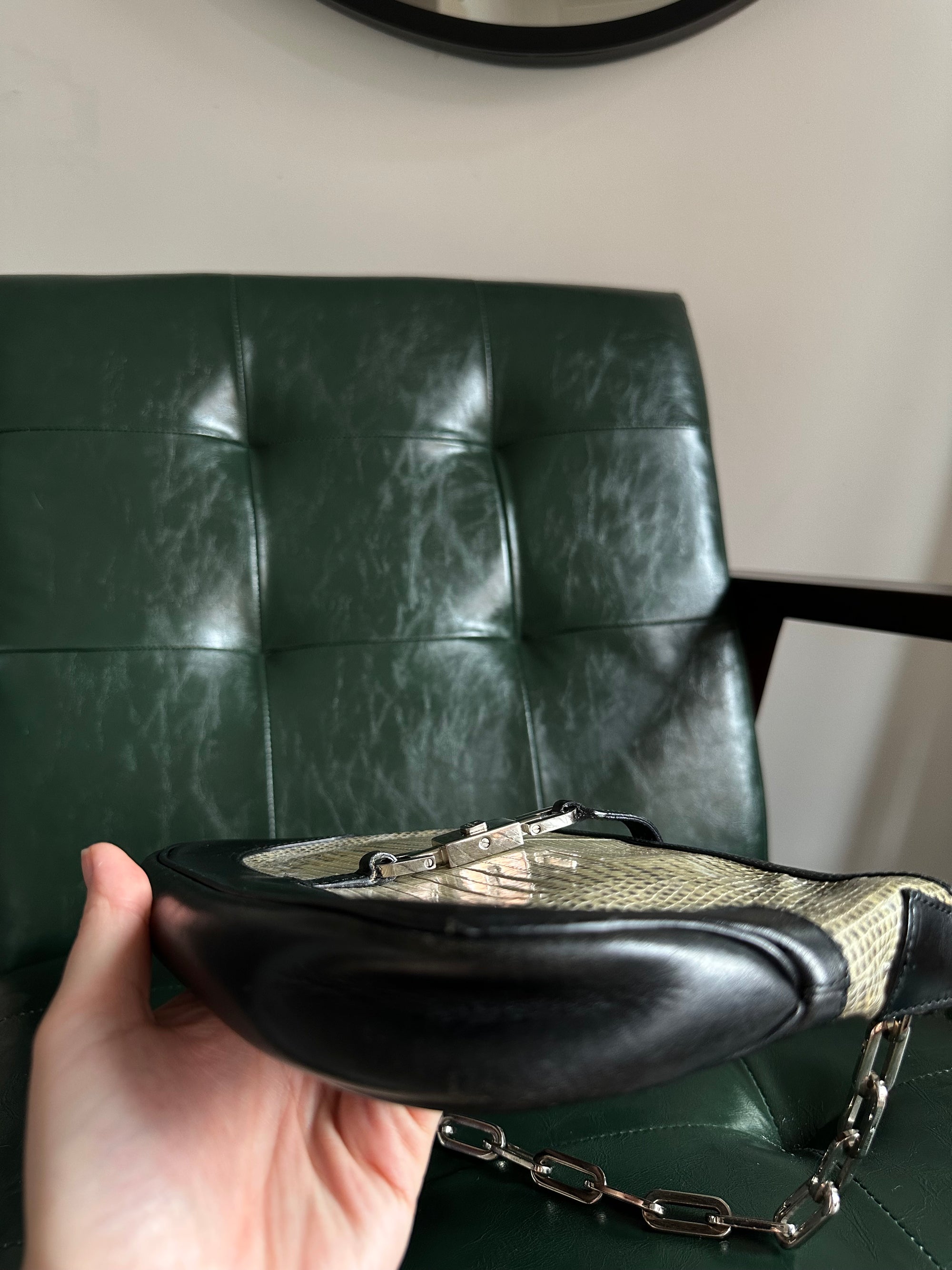Vintage Gucci Lizard Jackie Shoulder Bag - Tom Ford Era