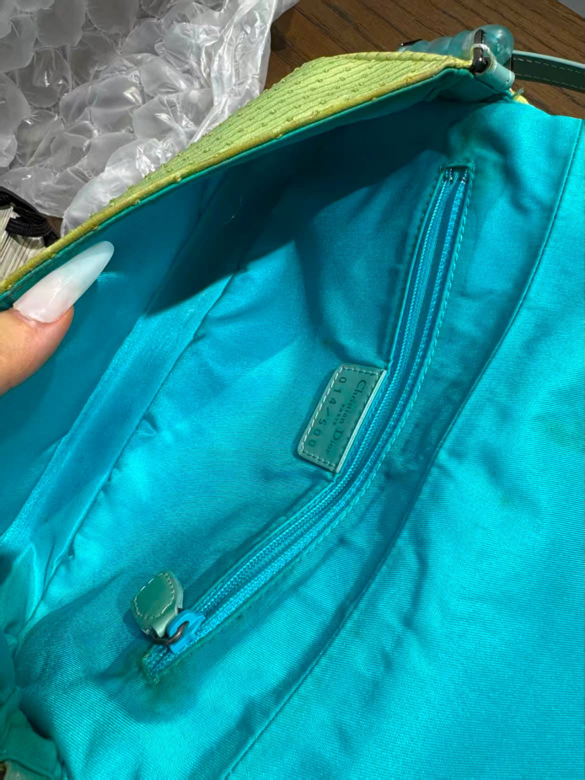 Limited edition green embellished Dior malice bag
