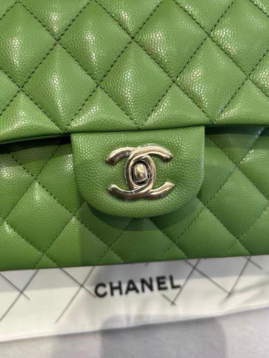 Pre-order - Chanel 22C Avocado Green Caviar Small Classic Flap Bag