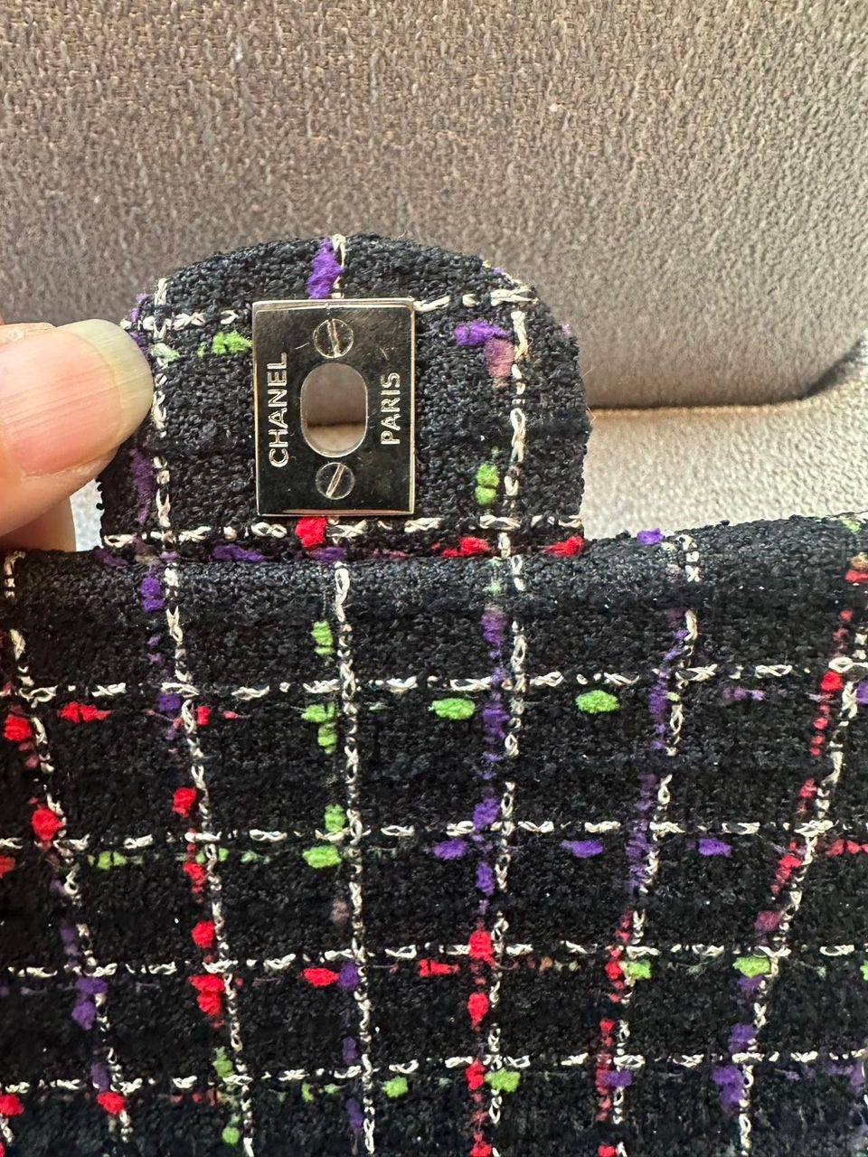 Ultra rare! Chanel medium ladybug single flap bag tweed Series 14