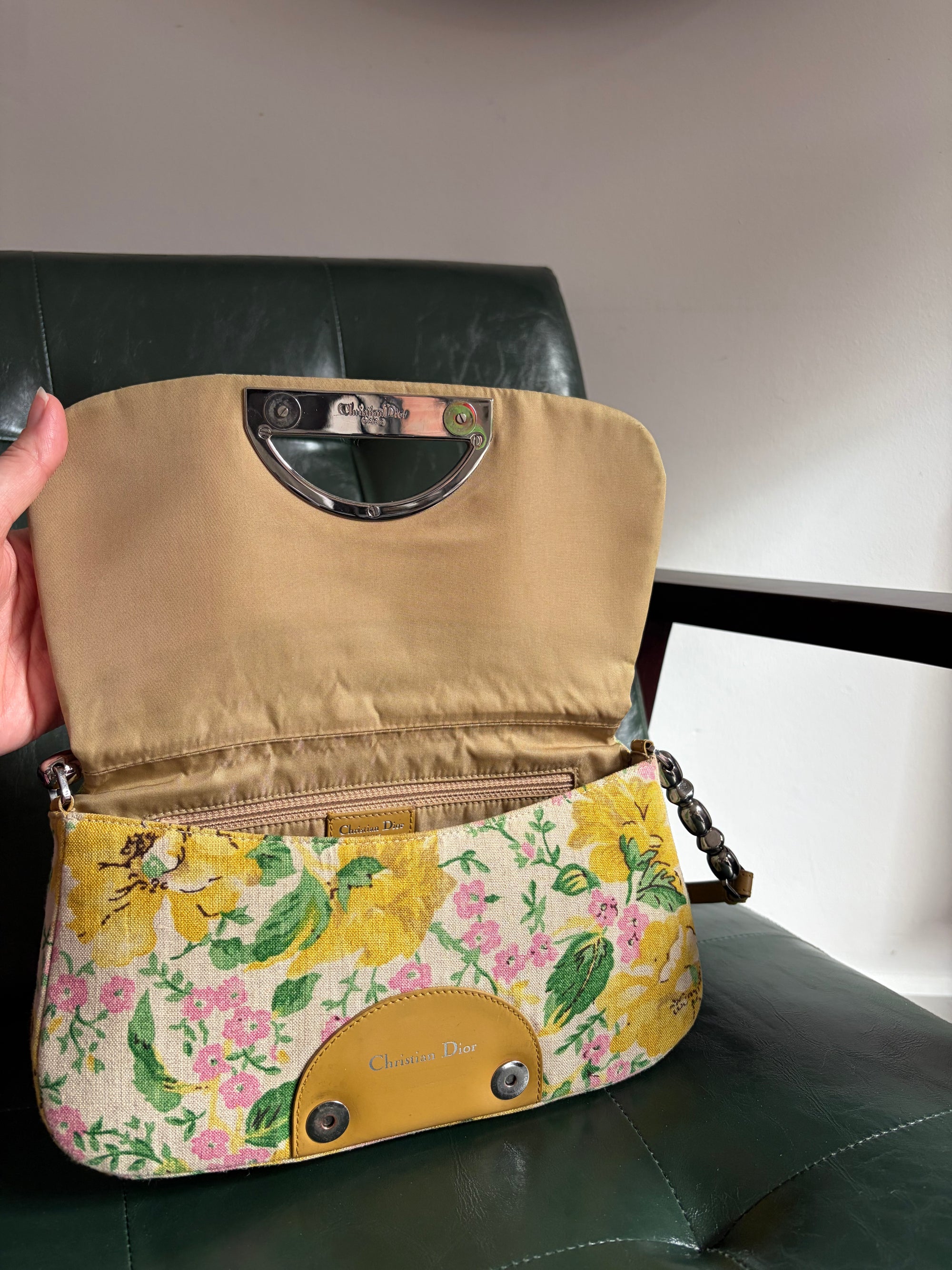 Vintage Floral Dior Malice Shoulder Bag