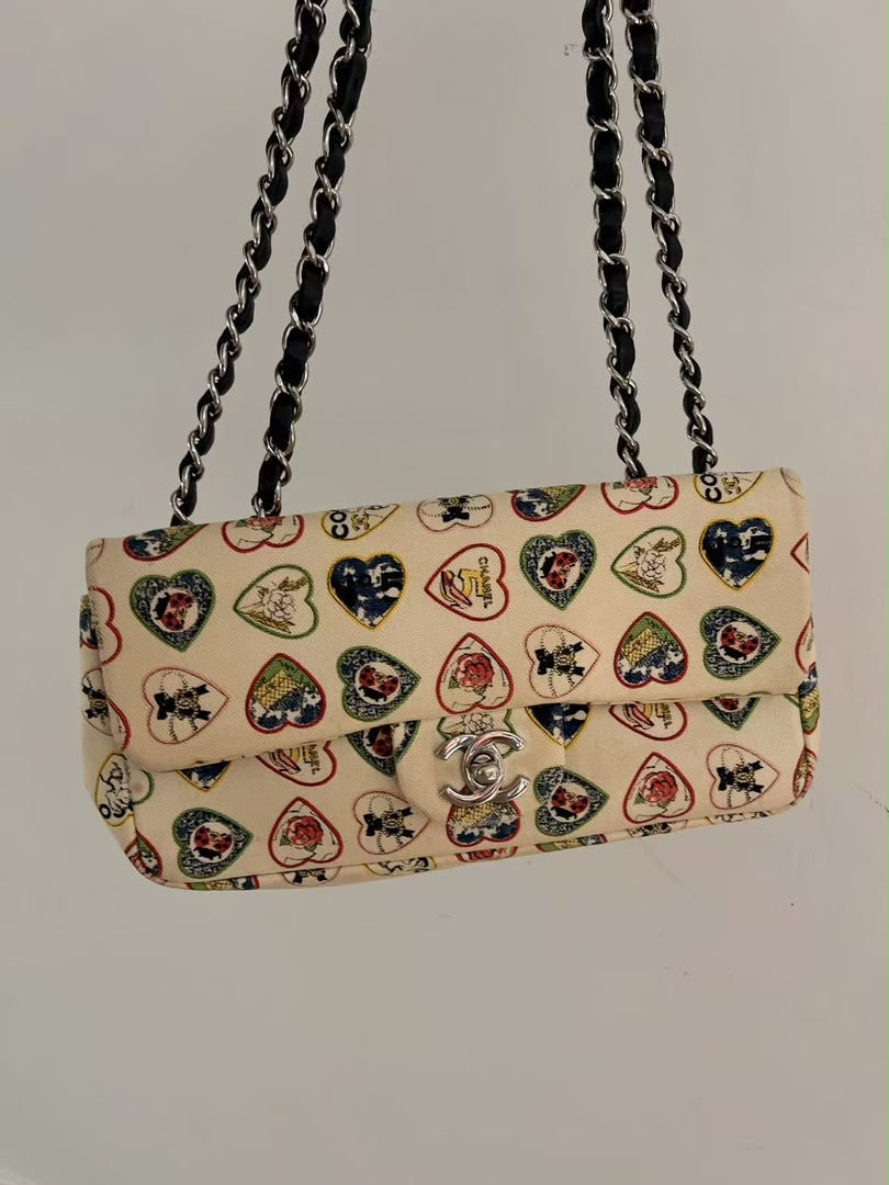 Chanel Valentines east west flap bag