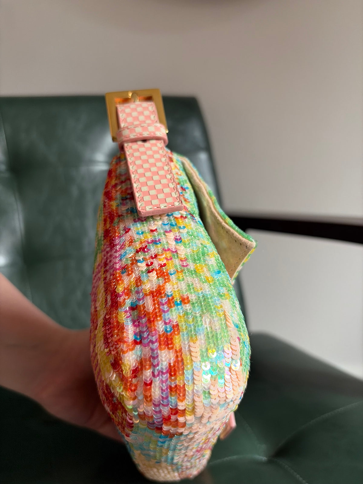Ultra rare! Limited Edition vintage Fendi multicoloured sequin Splash Ball 'Confetti' baguette