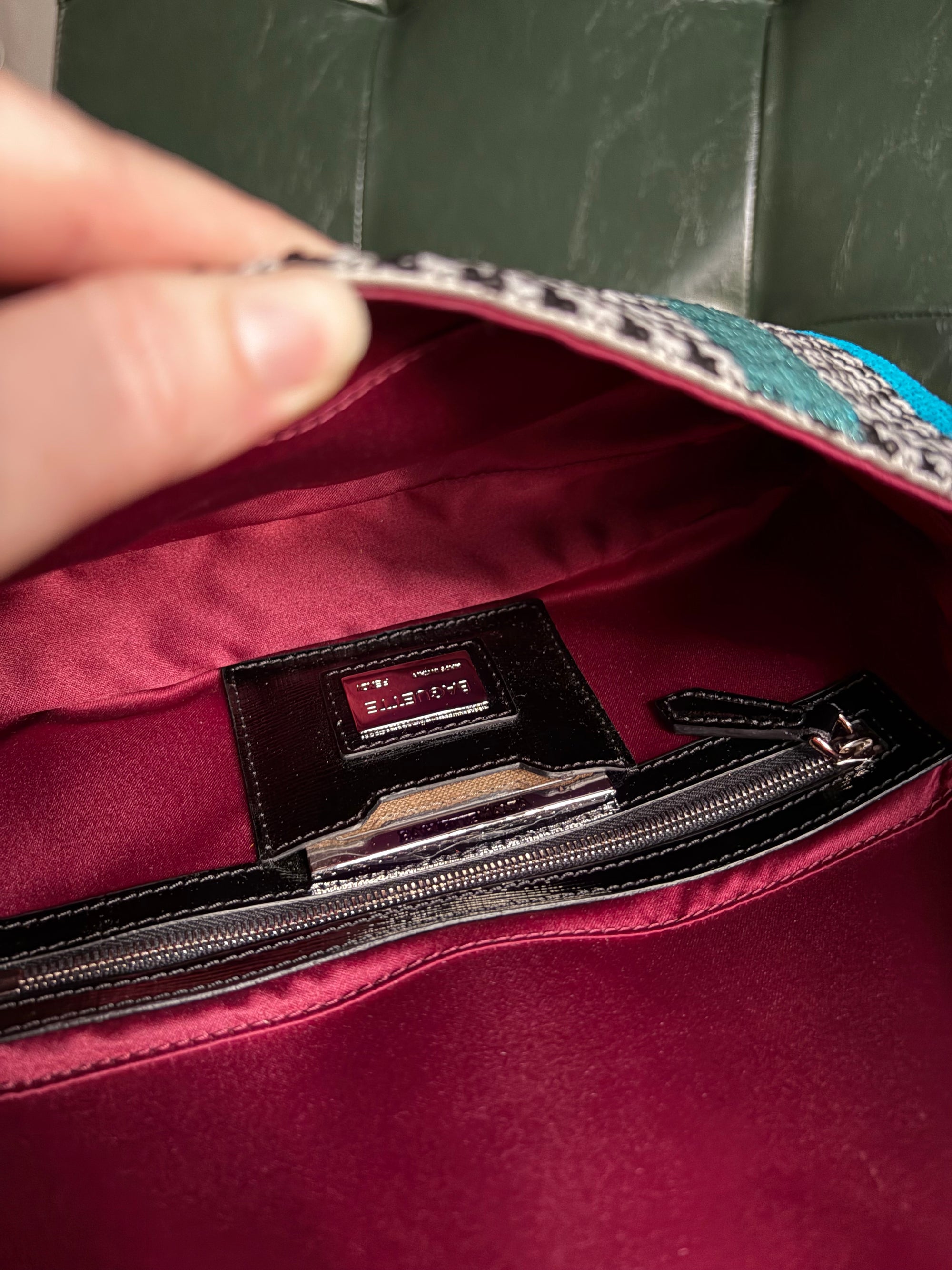 Fendi chevron sequin colour block baguette bag