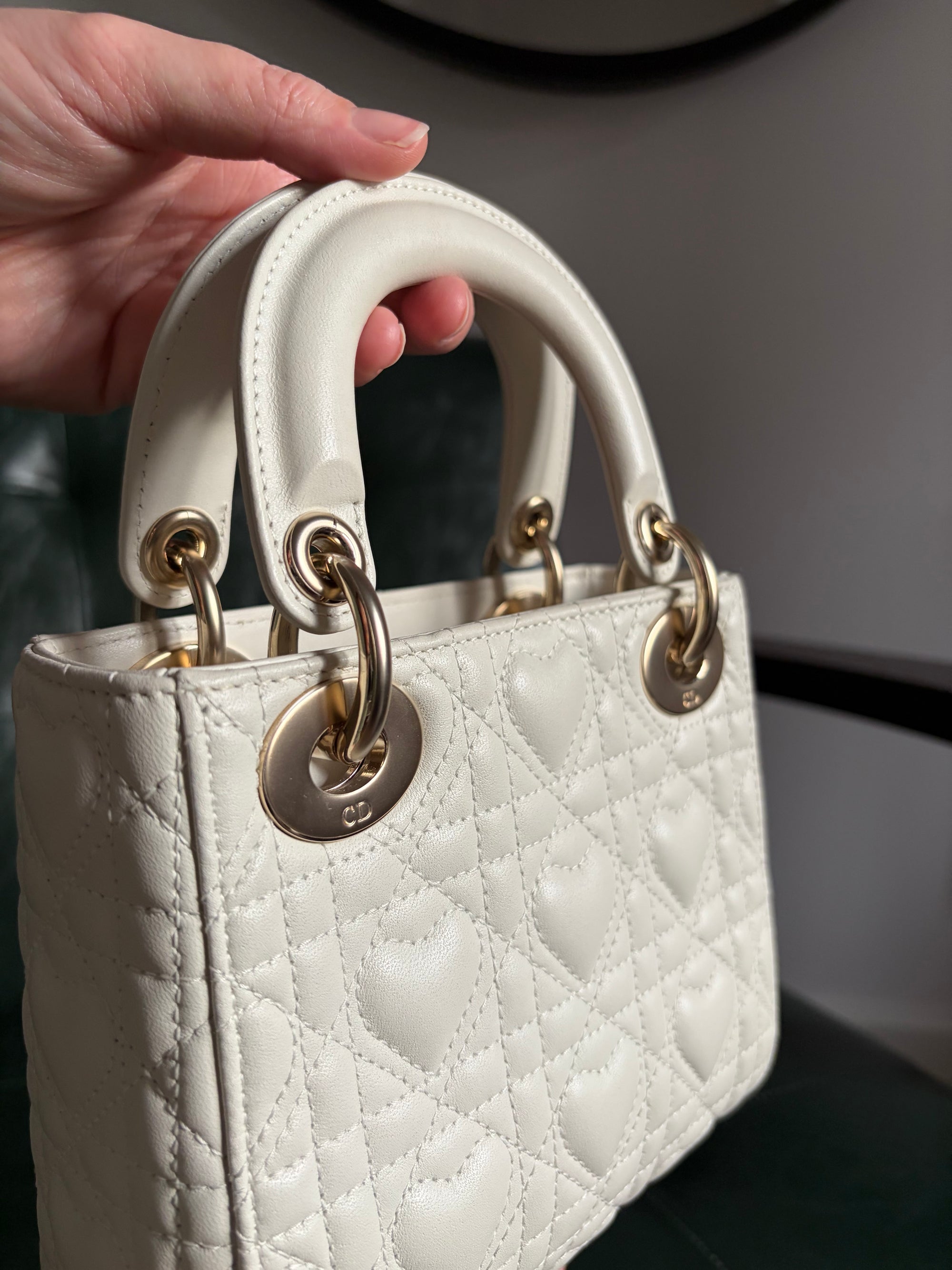 Dior Amour white mini lady dior bag