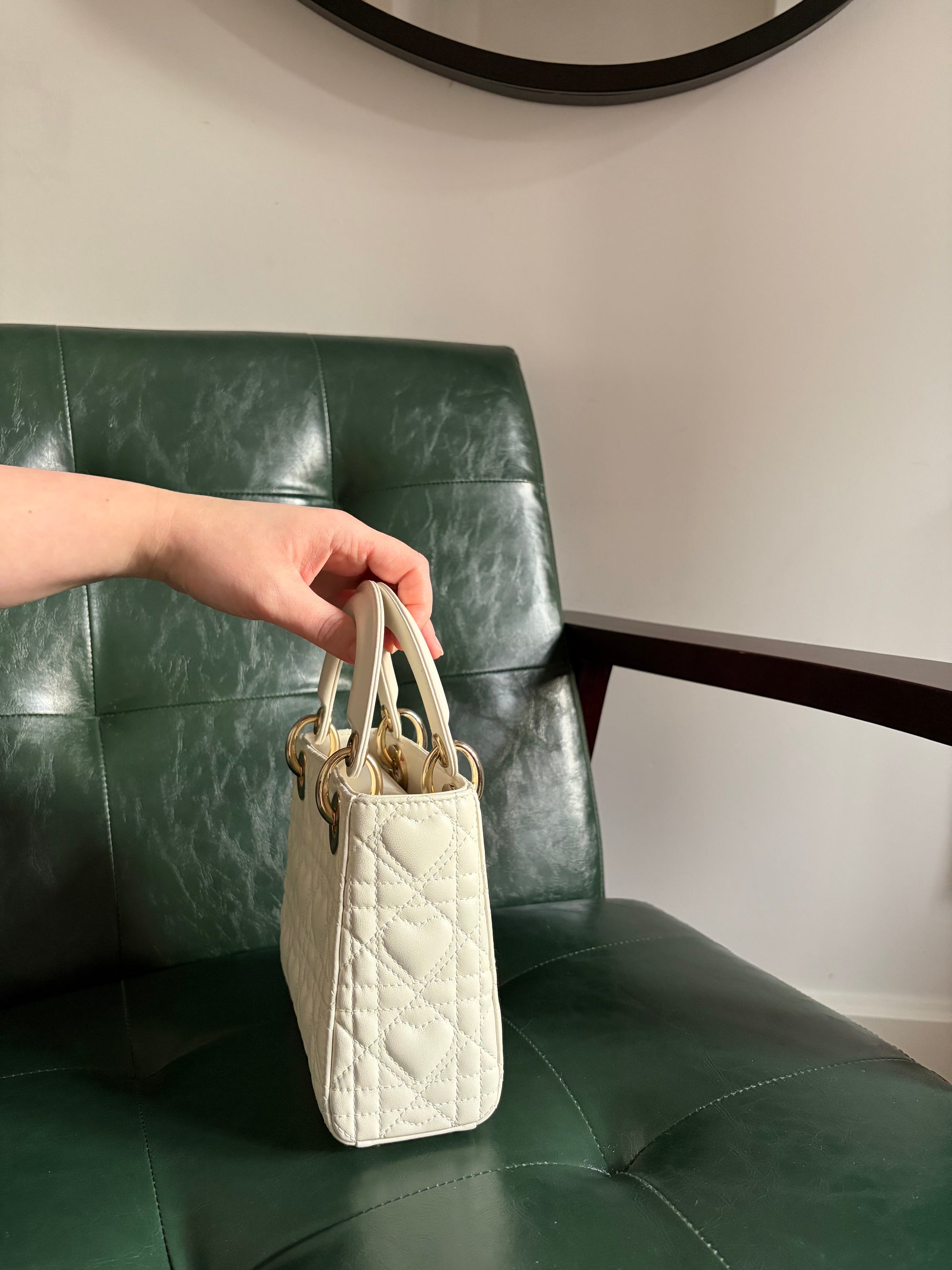 Dior Amour white mini lady dior bag