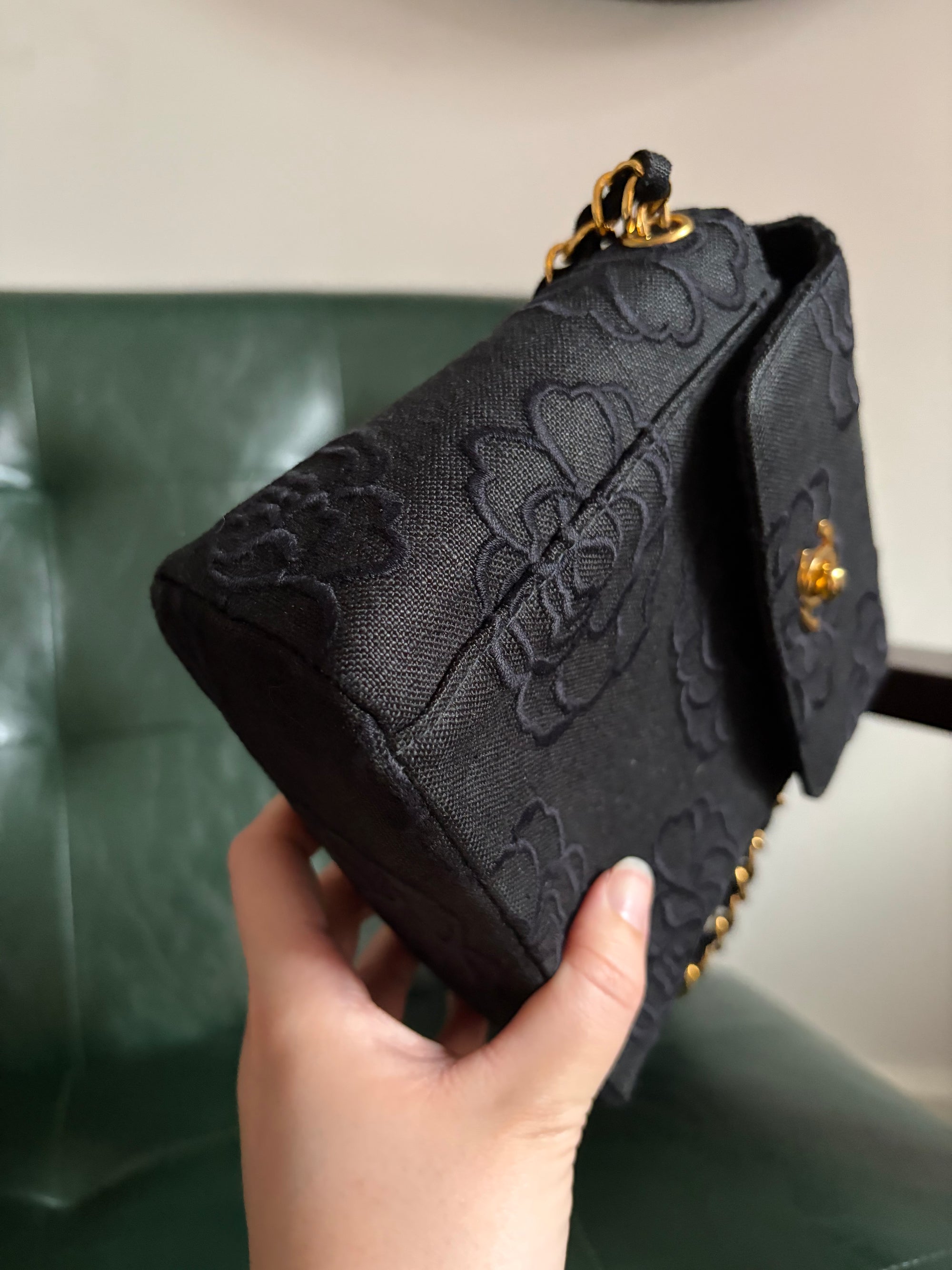 Rare! Black Chanel Camellia Mini Bag
