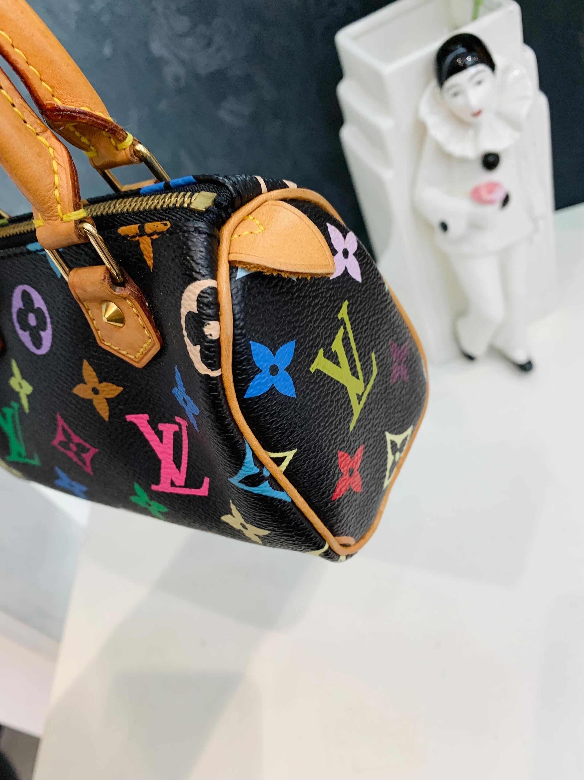 Louis Vuitton x Takashi Murakami vintage nano speedy black multi