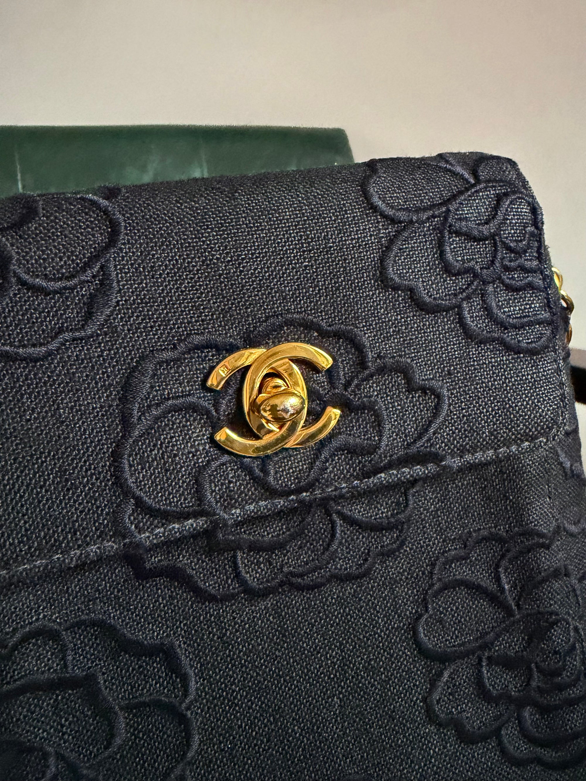 Rare! Black Chanel Camellia Mini Bag