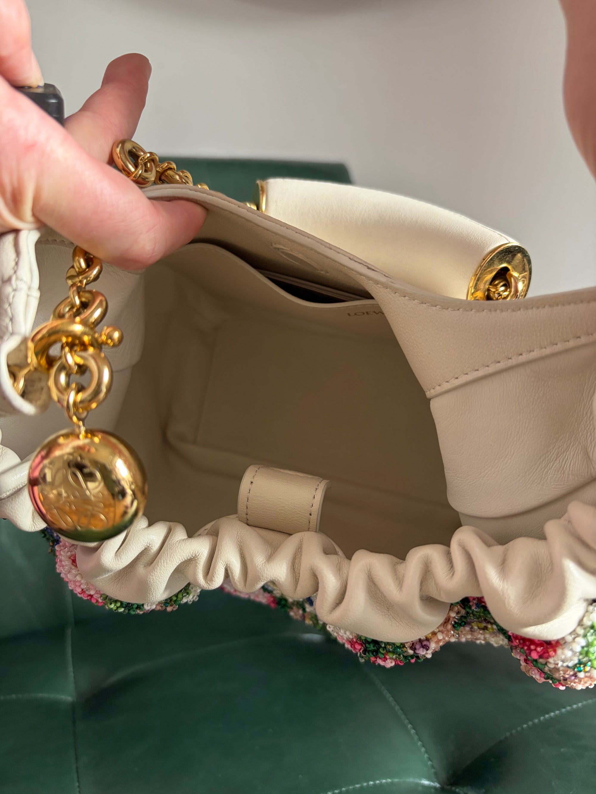 Special Edition Floral Beaded Loewe Mini Squeeze Bag