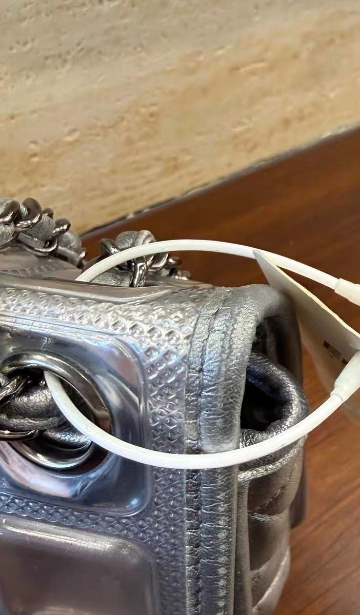 Chanel ice cube bag silver pvc