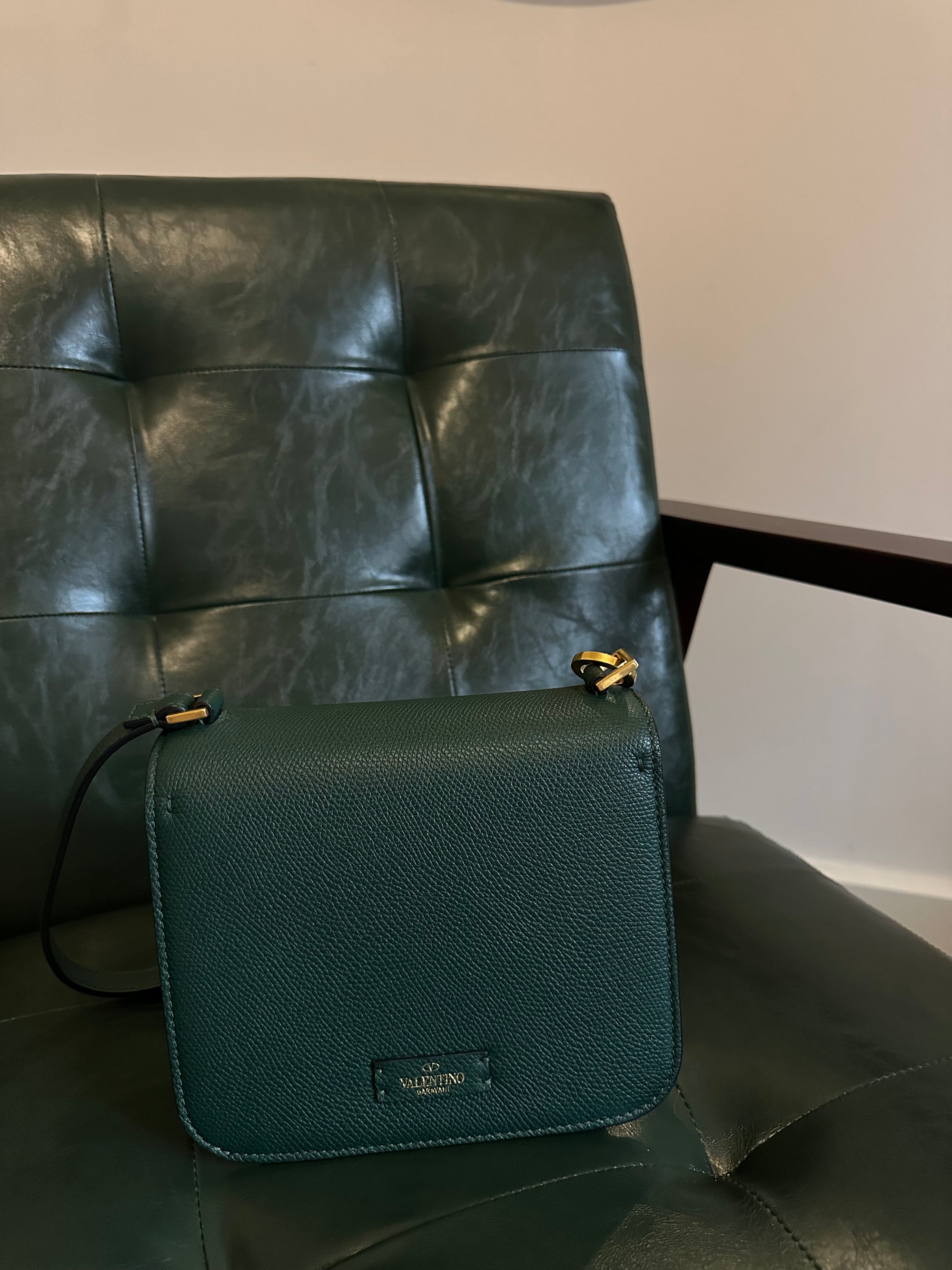 Valentino Garavani small VSling green bag