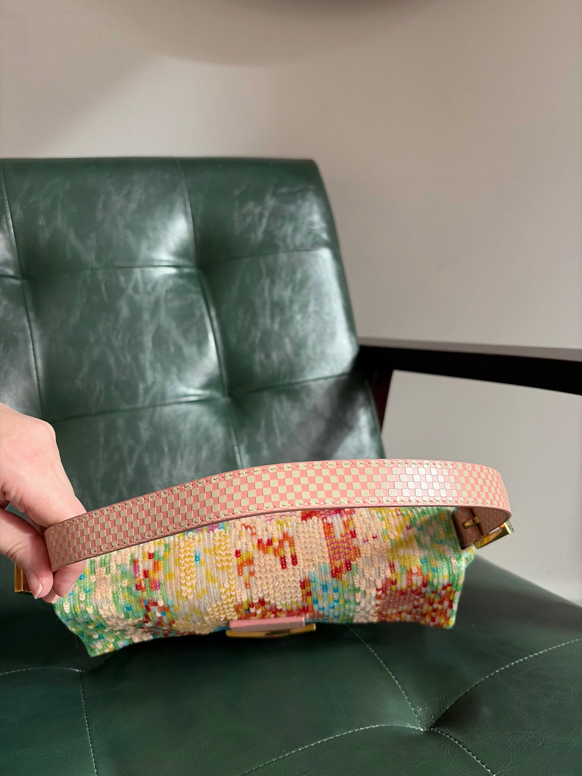 Ultra rare! Limited Edition vintage Fendi multicoloured sequin Splash Ball 'Confetti' baguette