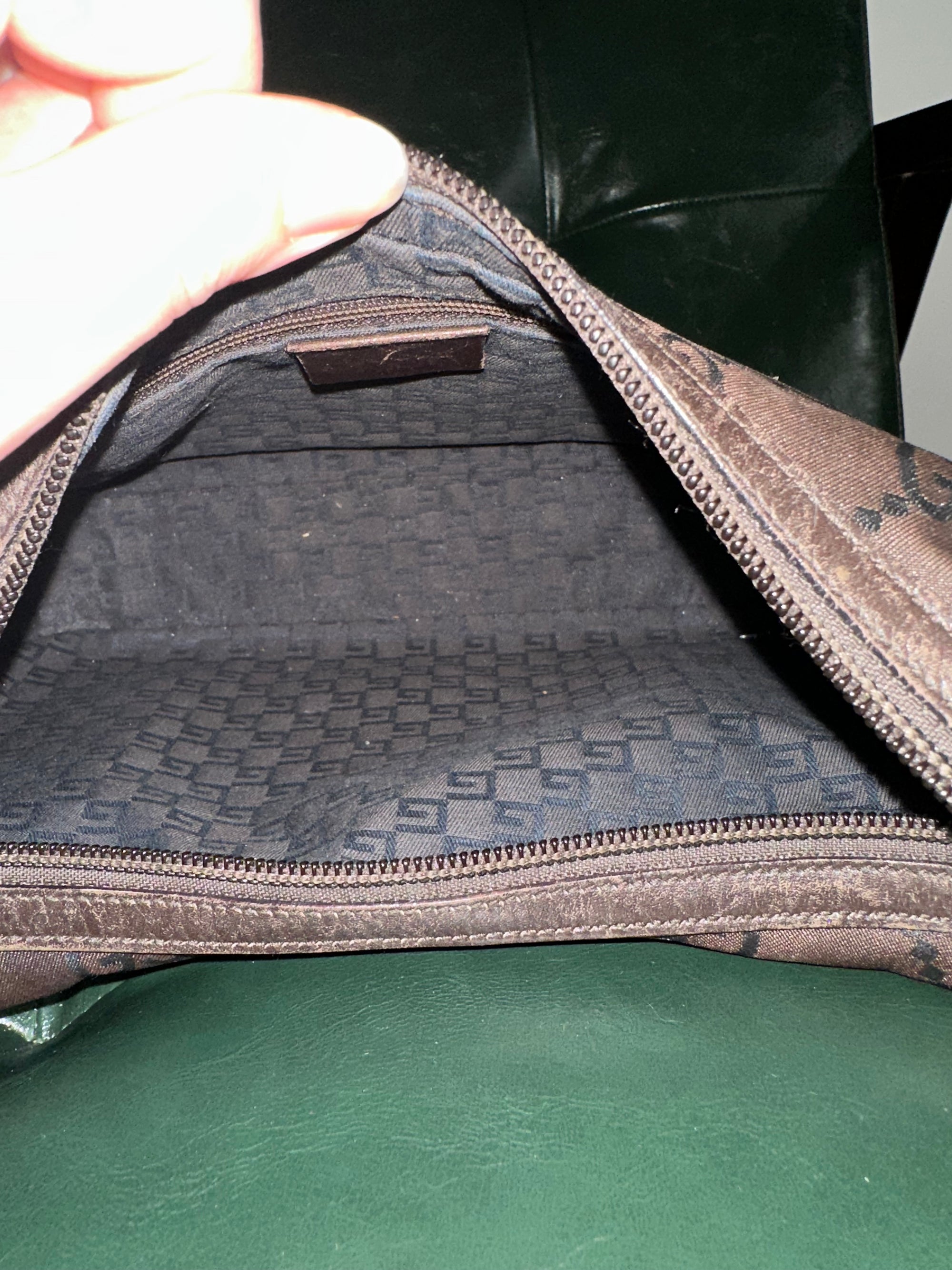 Vintage Gucci Brown Monogram Canvas GG Shoulder Bag