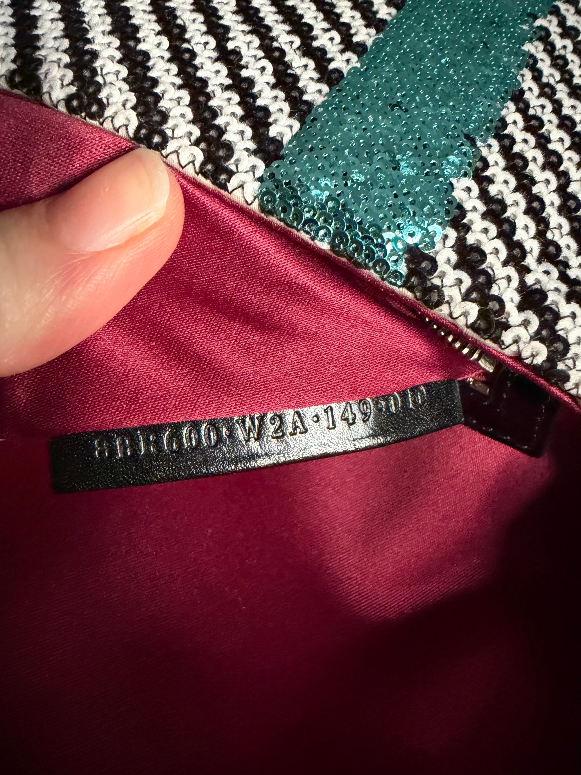 Fendi chevron sequin colour block baguette bag
