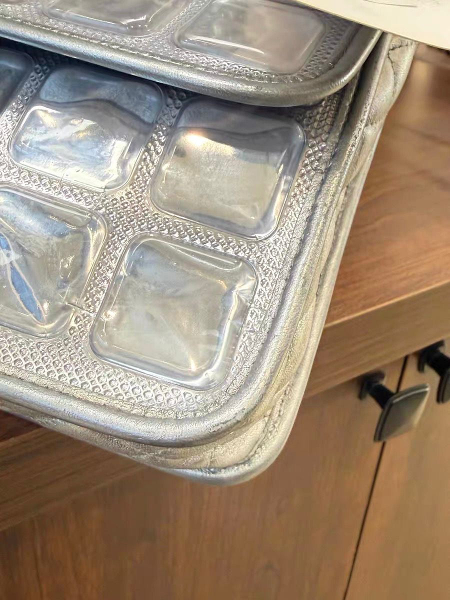 Chanel ice cube bag silver pvc