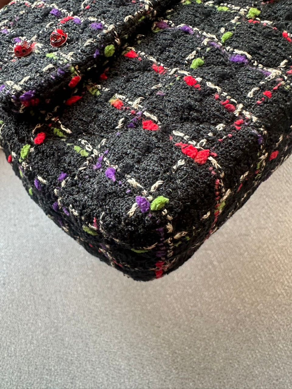 Ultra rare! Chanel medium ladybug single flap bag tweed Series 14