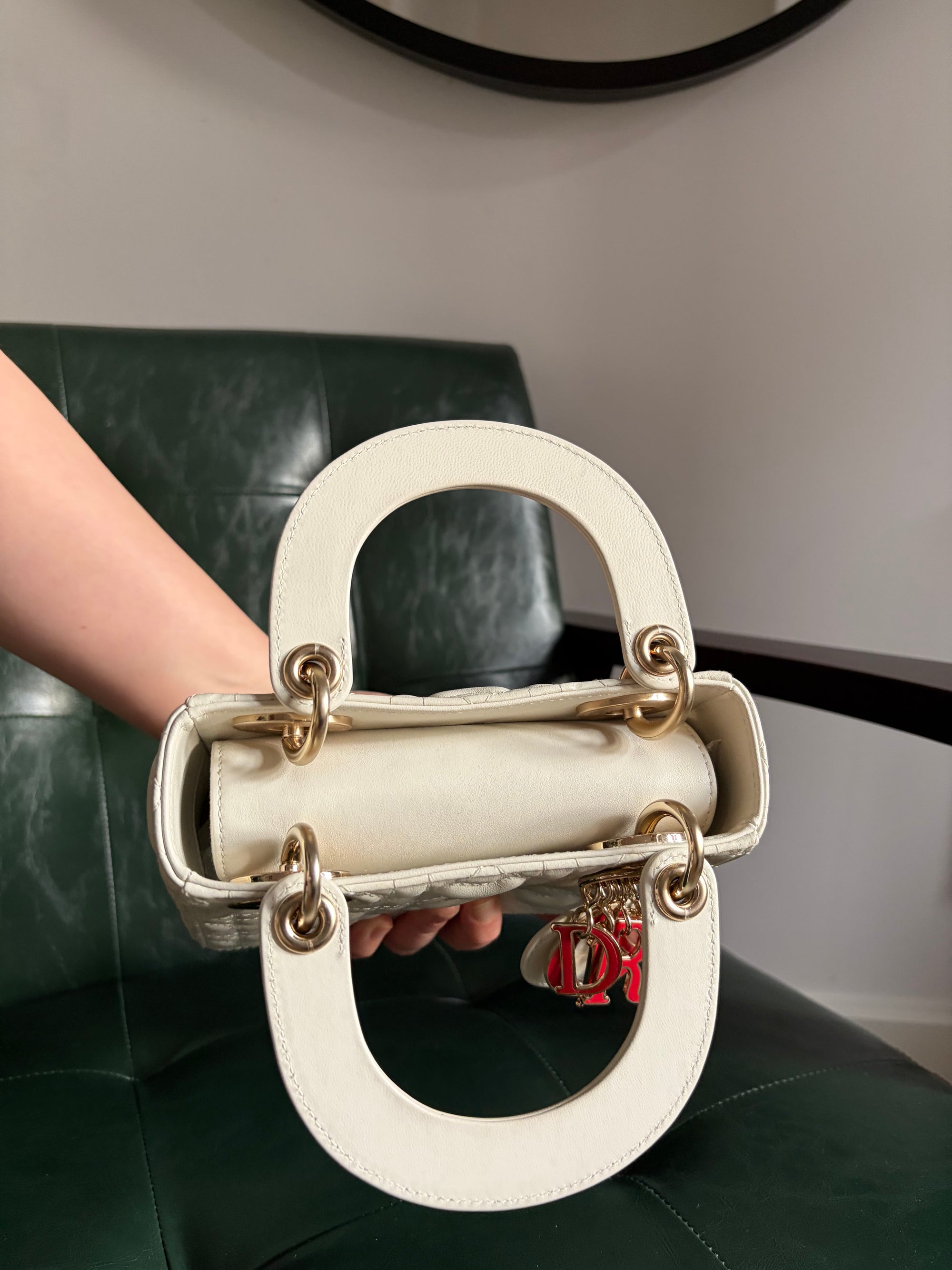 Dior Amour white mini lady dior bag