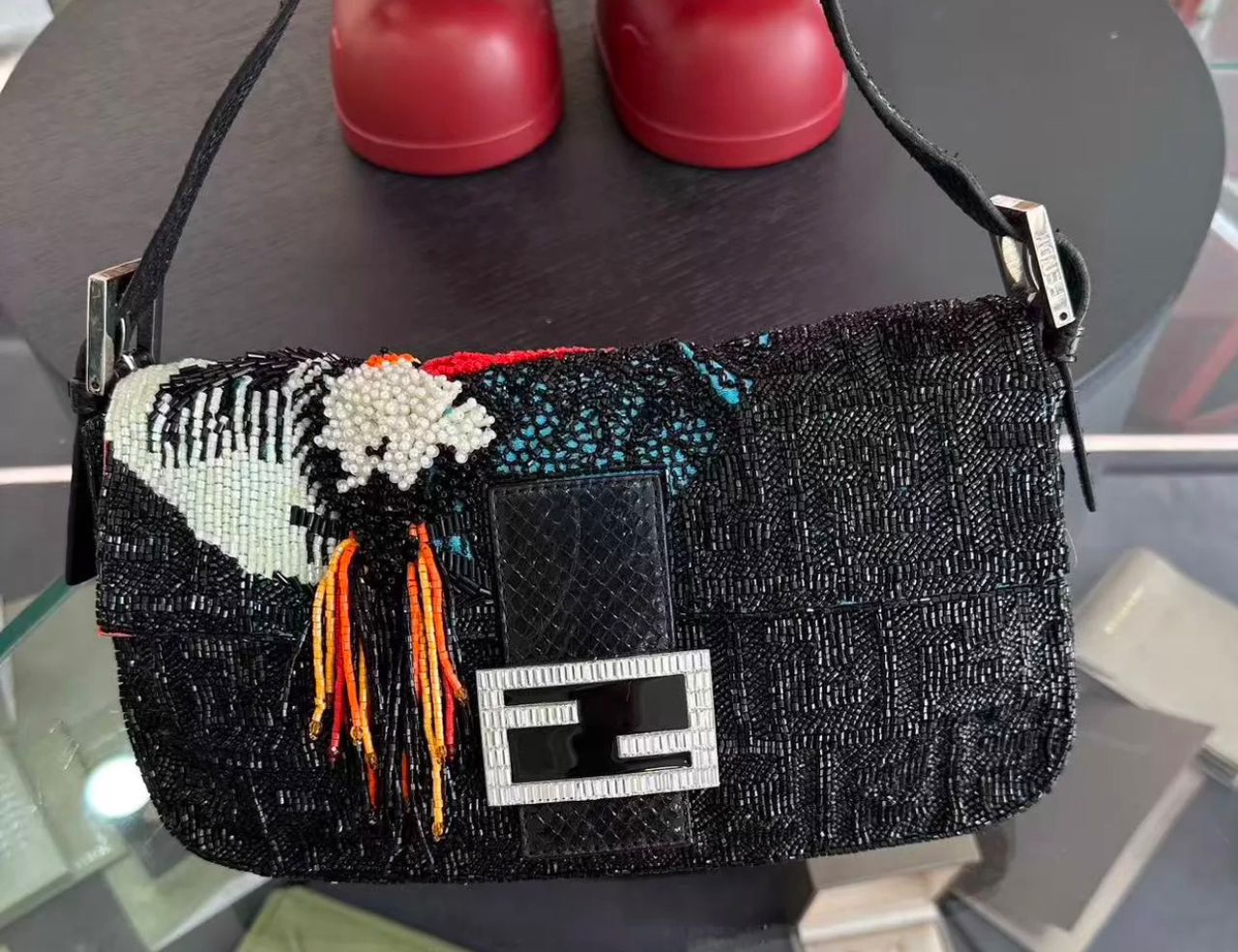 Ultra rare! Fendi Rio inspired beaded toucan baguette